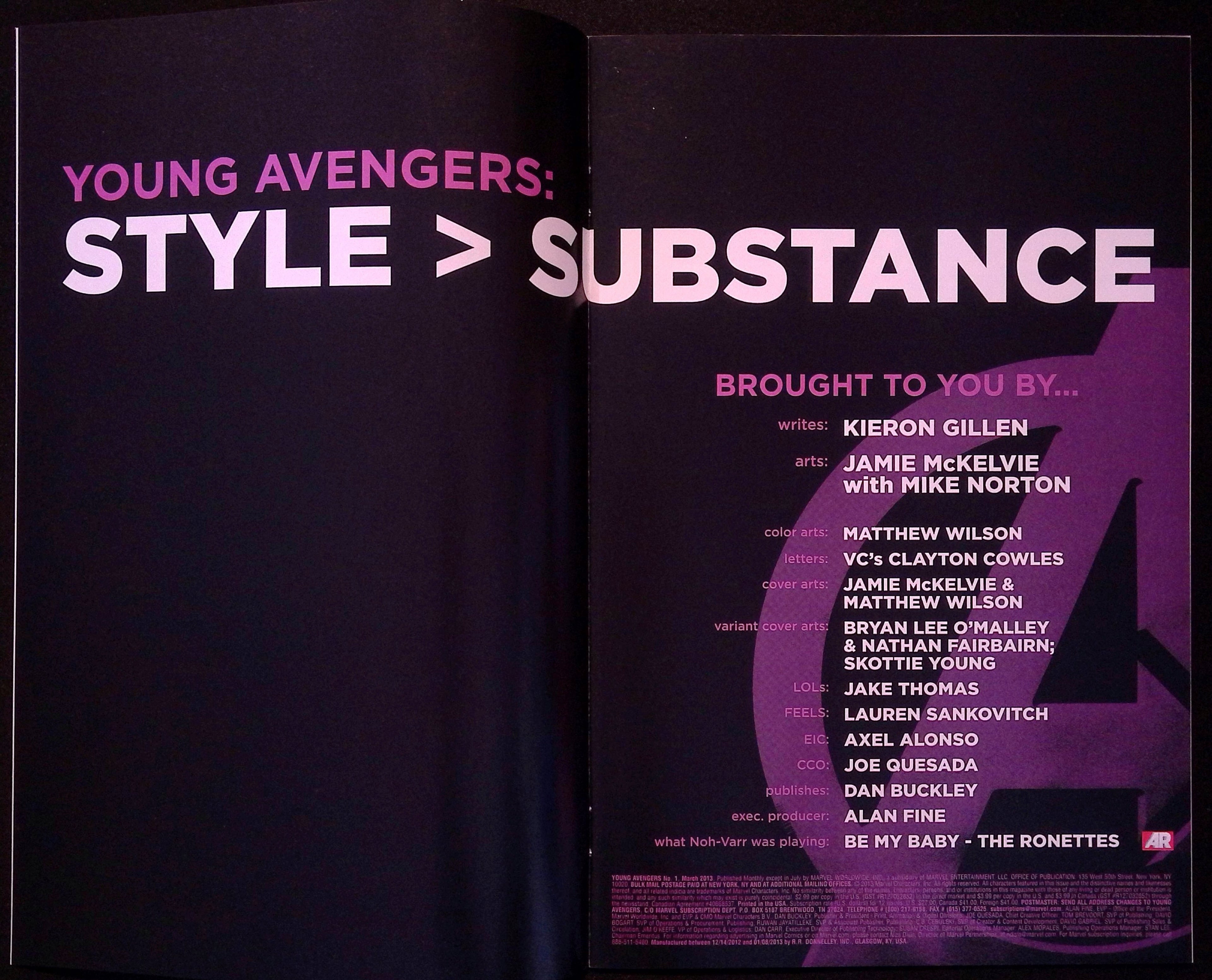Young Avengers # 1 2013 NM-