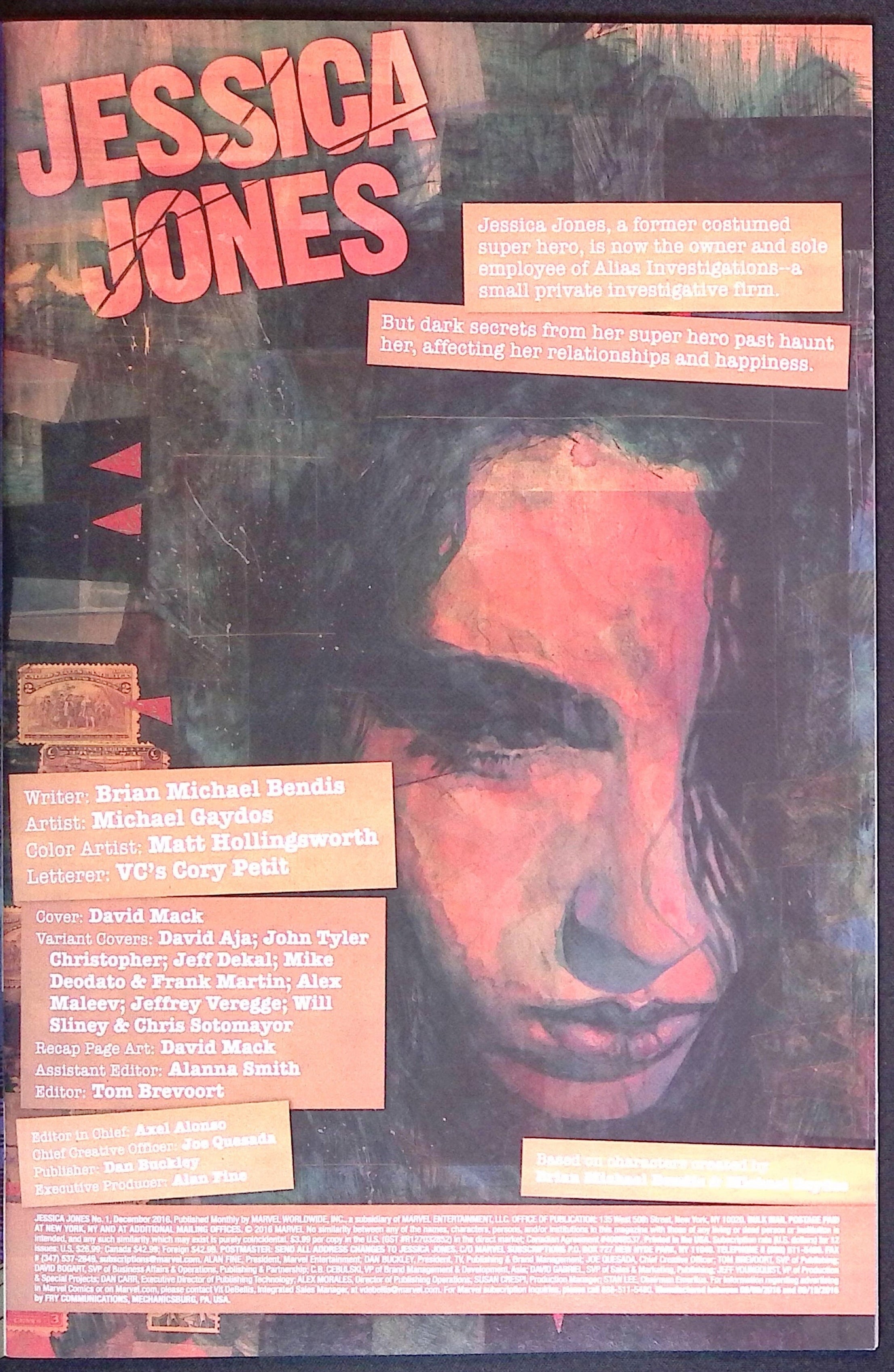 Jessica Jones # 1 2016 NM