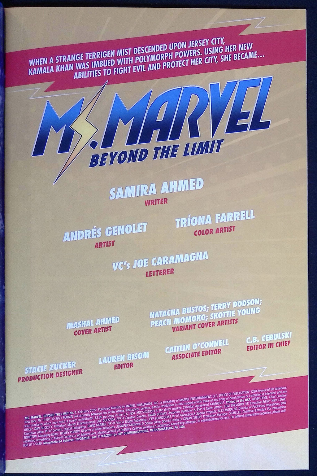 Ms. Marvel: Beyond the Limit # 1 2021 NM