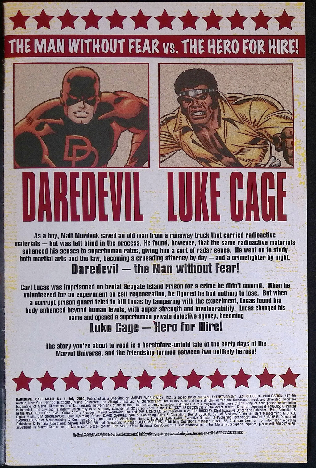 Daredevil: Cage Match # 1 2010 VF/NM