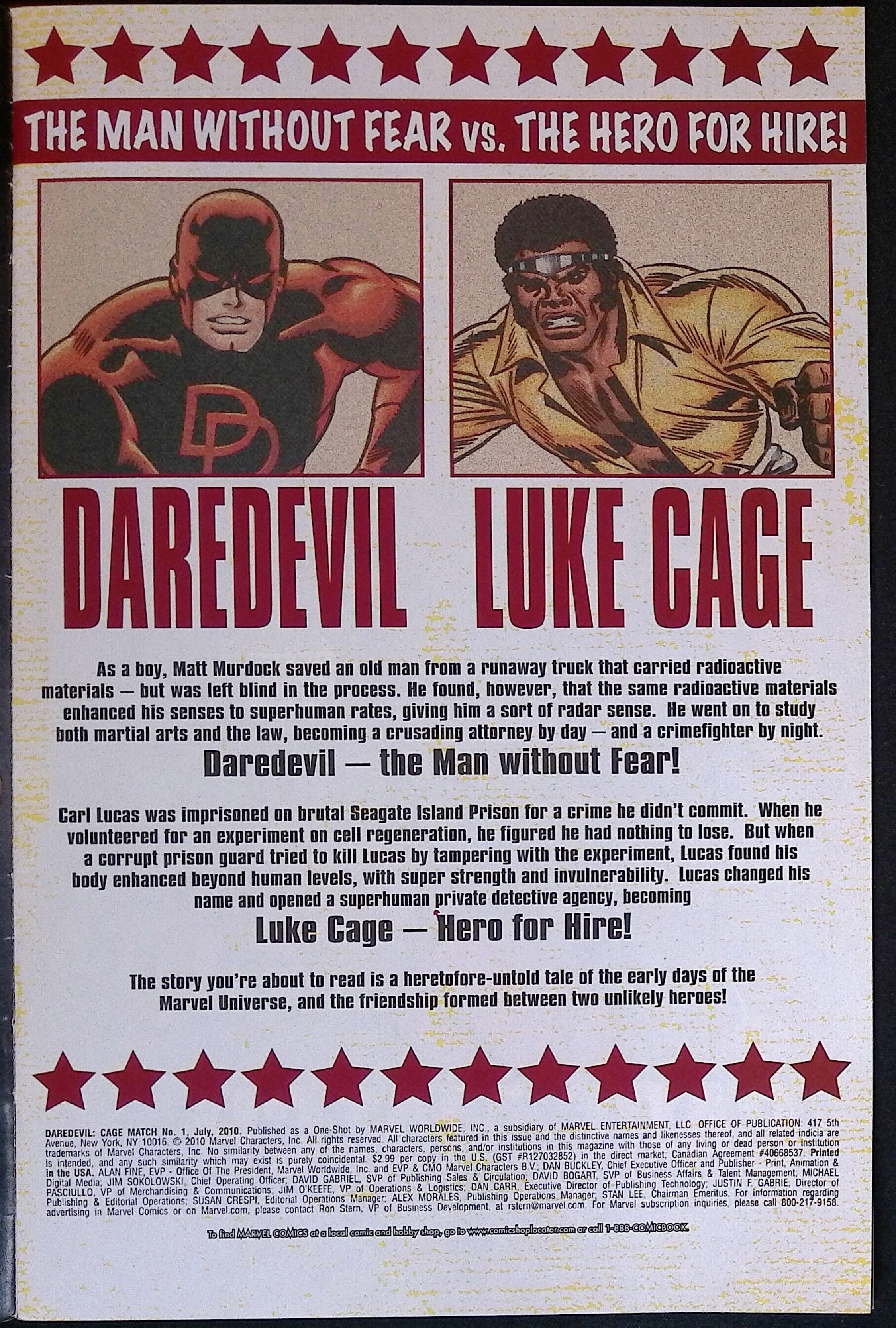 Daredevil: Cage Match # 1 2010 VF/NM