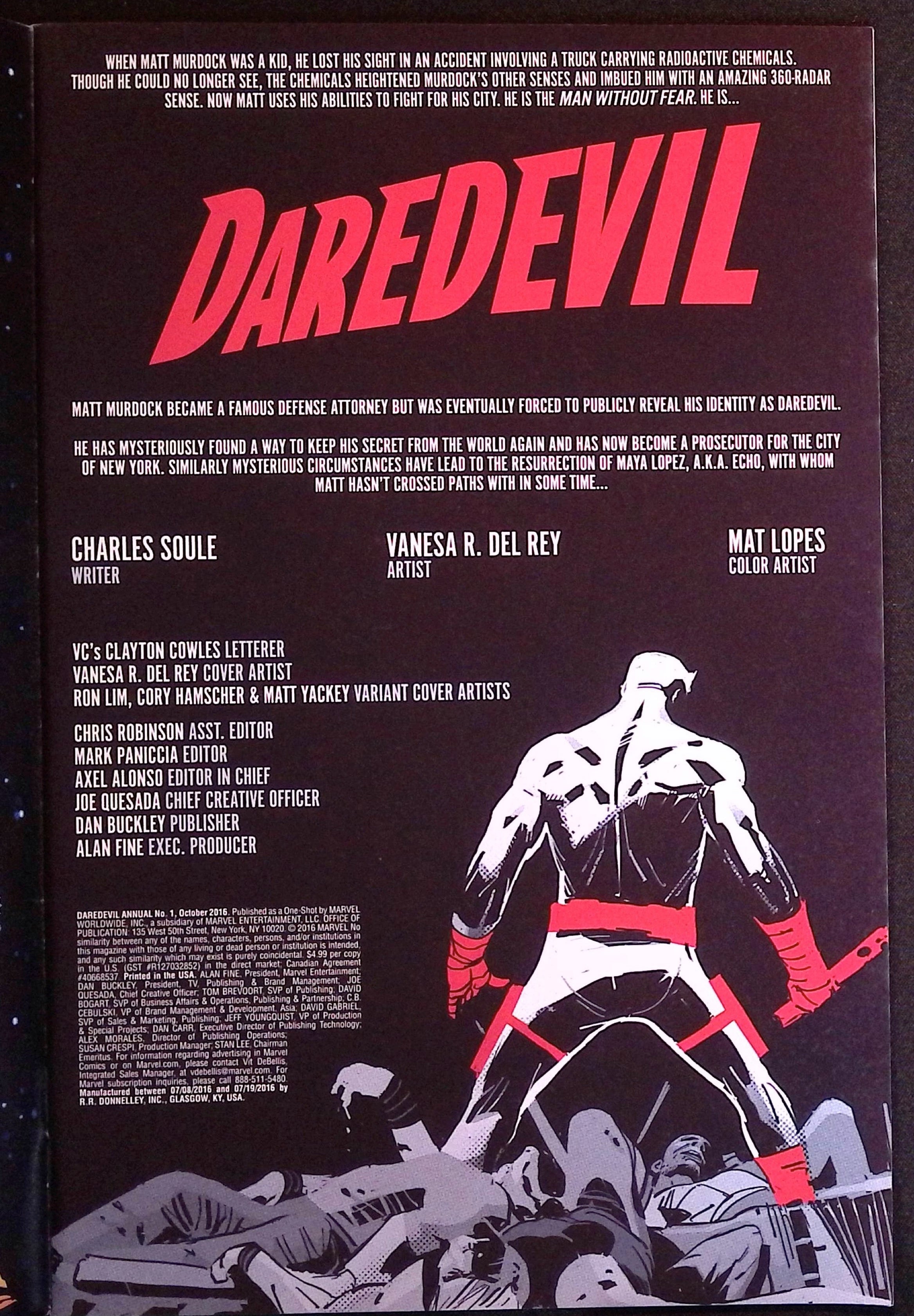 Daredevil Annual # 1 2016 NM-