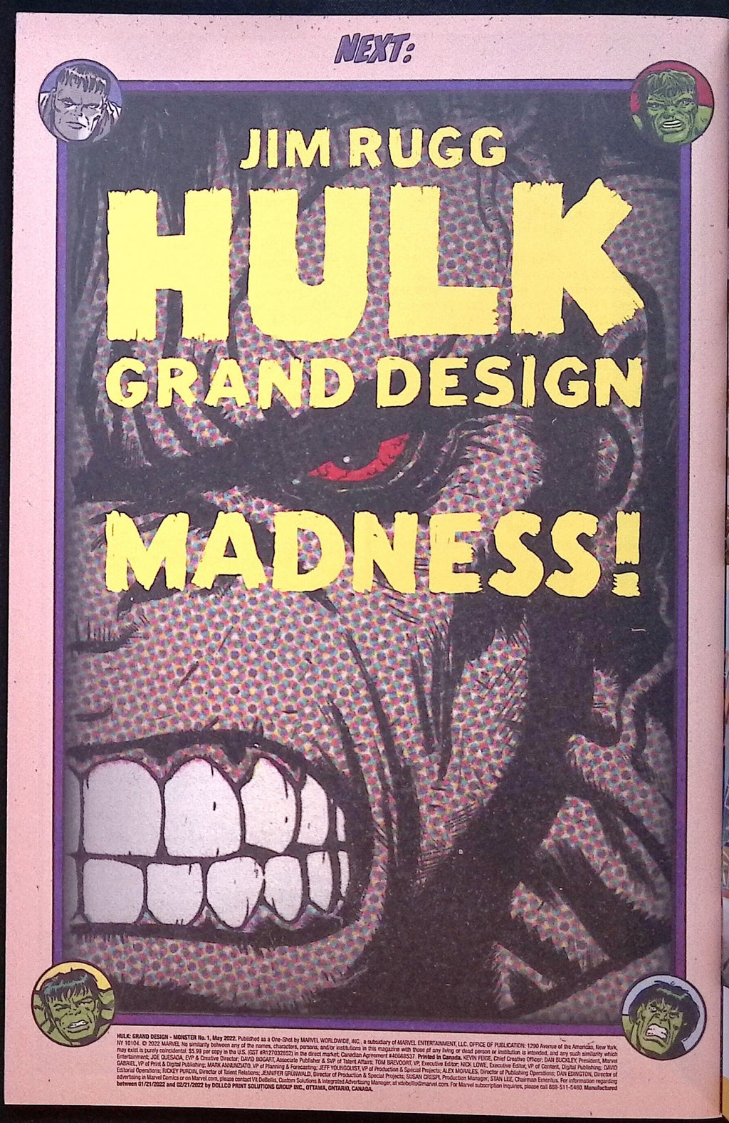 Hulk: Grand Design – Monster # 1 2022 NM