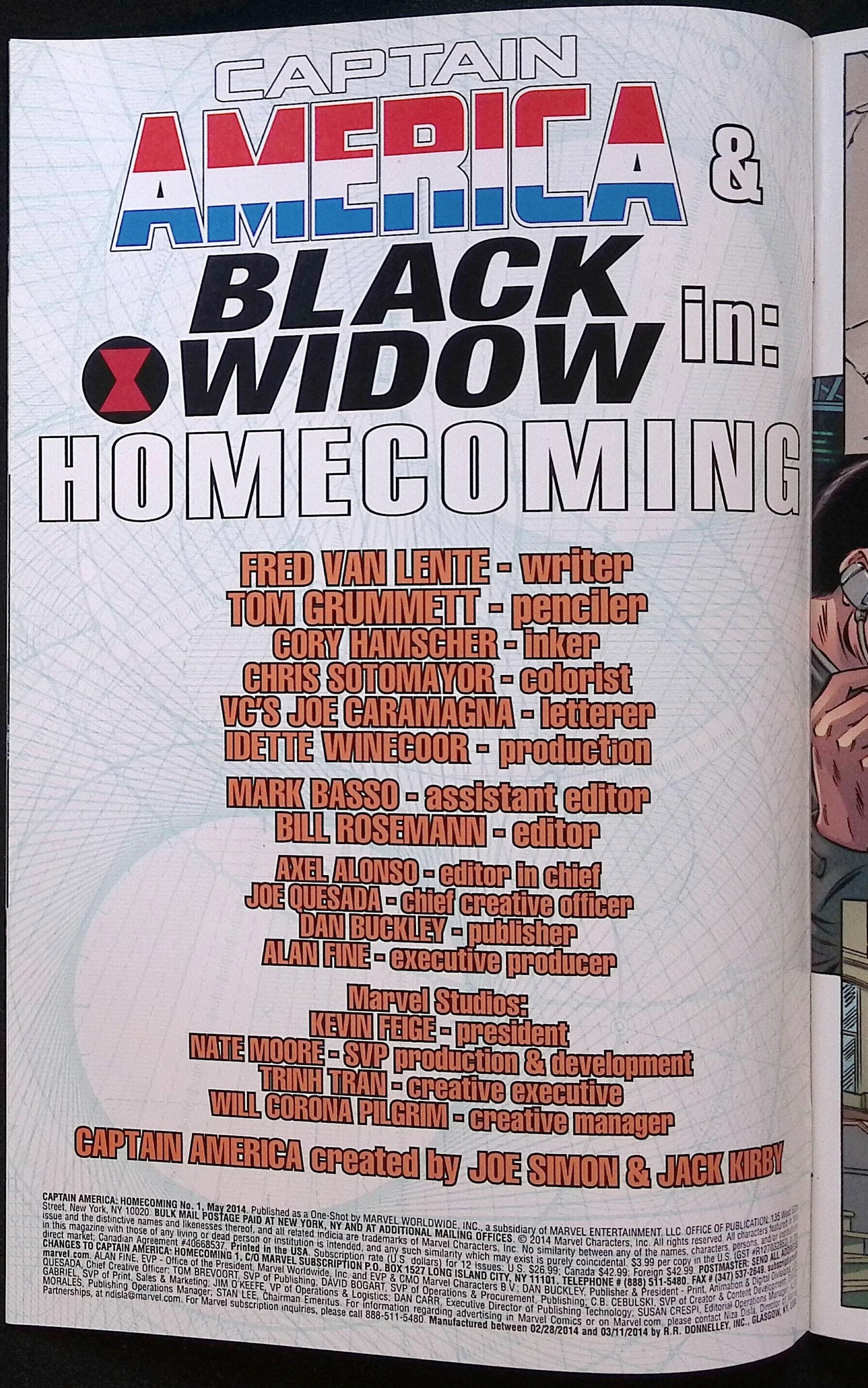 Captain America: Homecoming # 1 2014 NM-