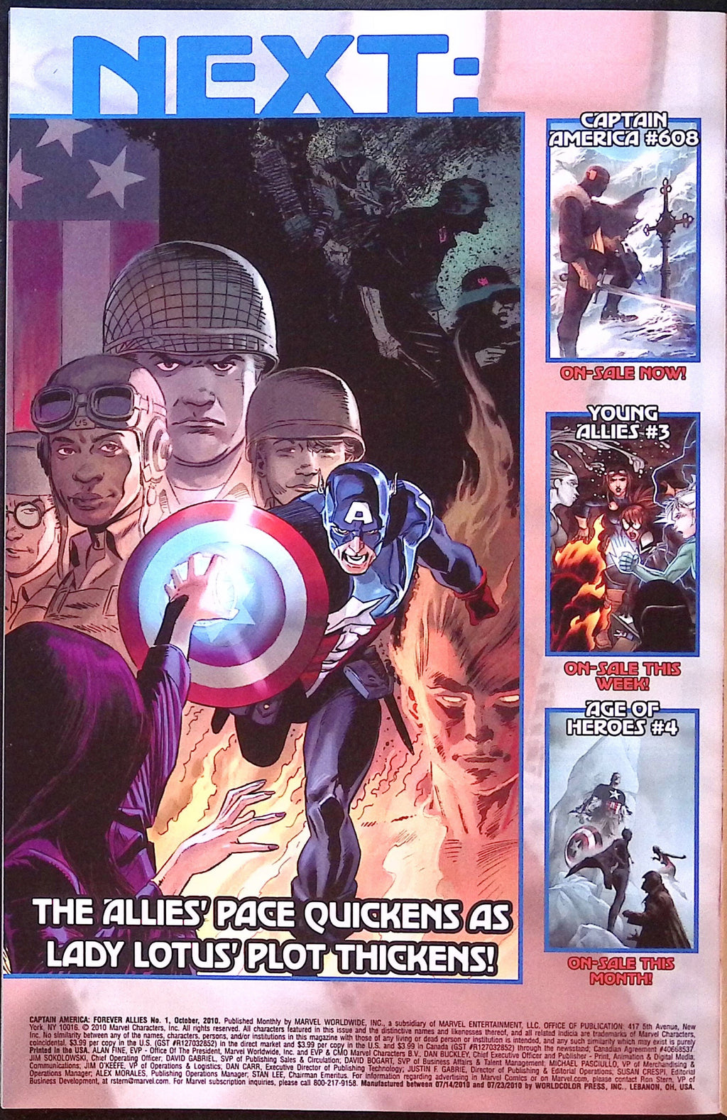 Captain America: Forever Allies # 1 2010 NM-
