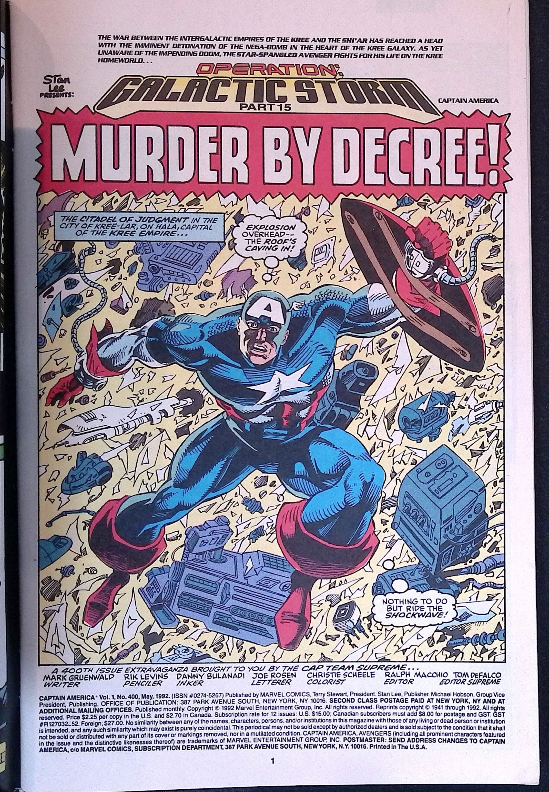 Captain America # 400 1992 NM-