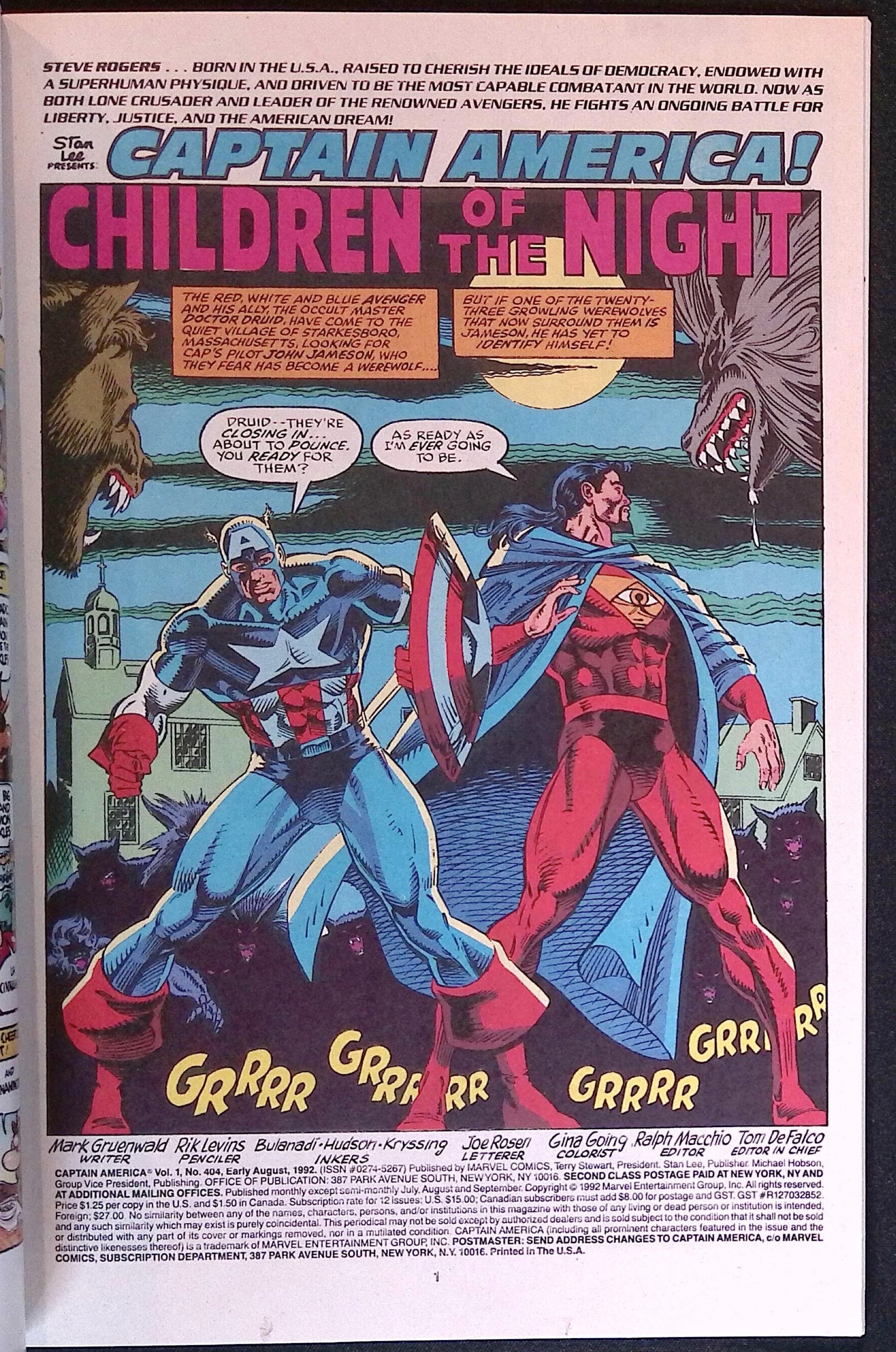 Captain America # 404 1992 NM