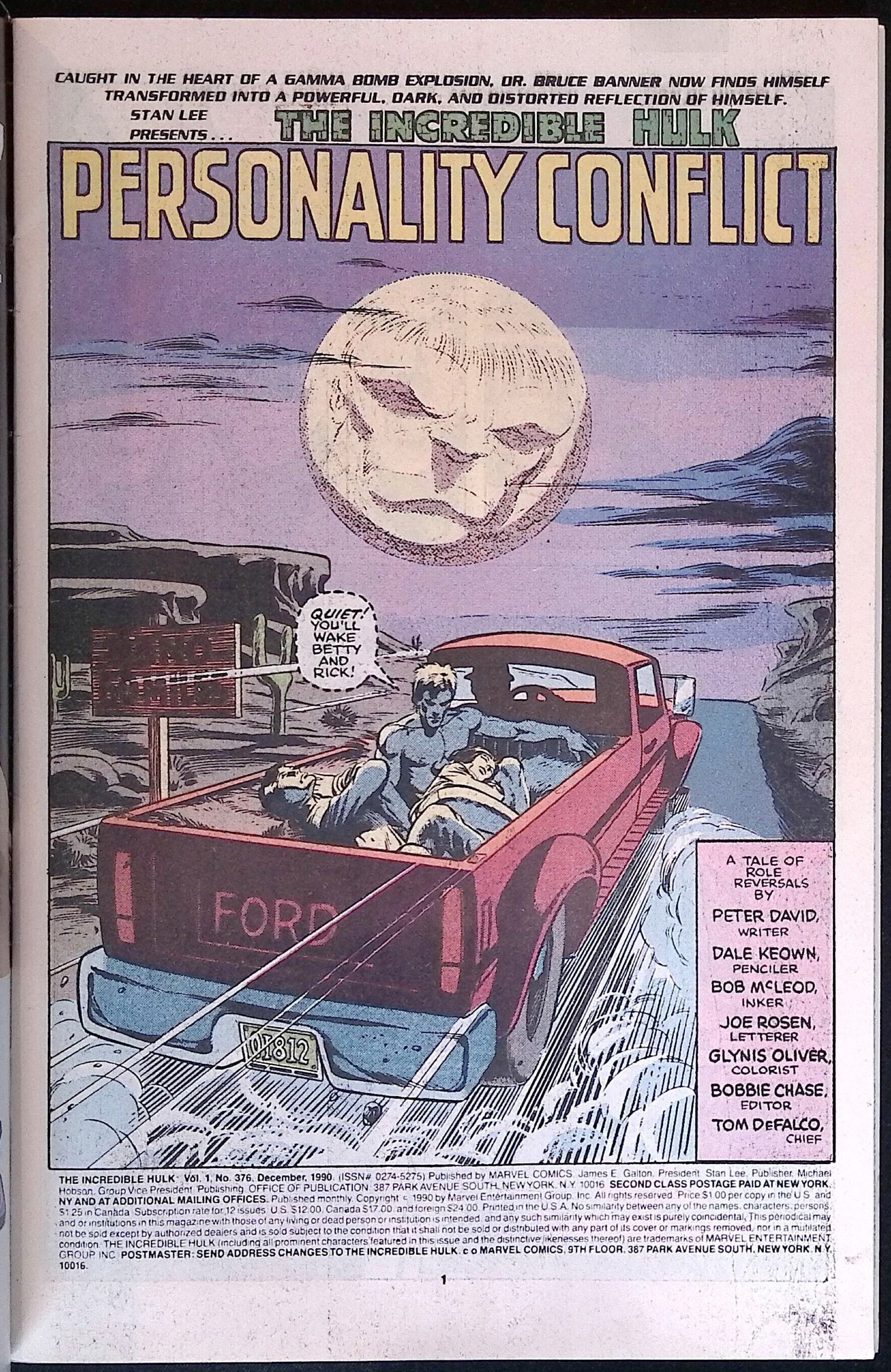 The Incredible Hulk # 376 1990 VF/NM