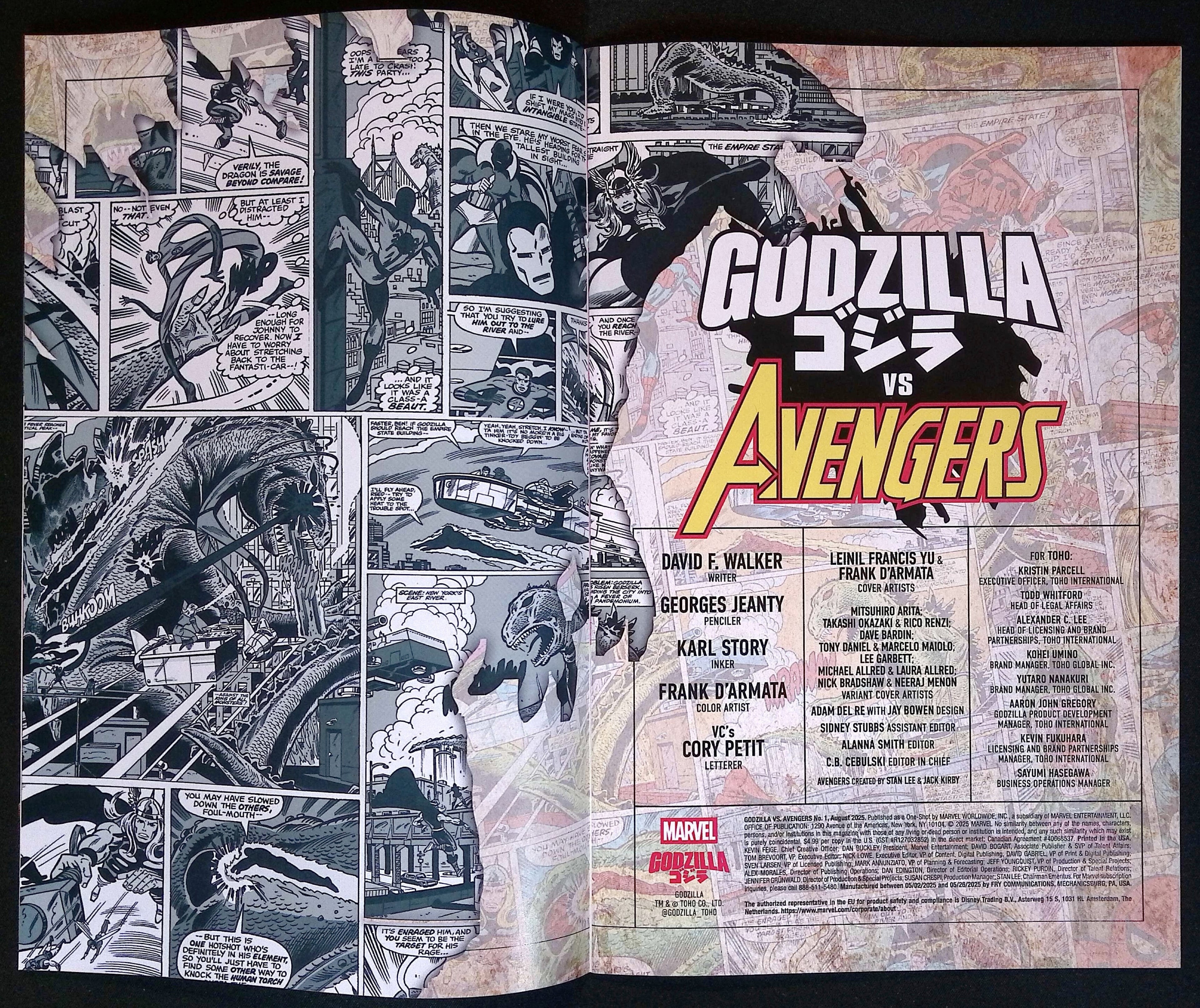 Godzilla vs. Avengers # 1 Garbett Variant 2025 NM