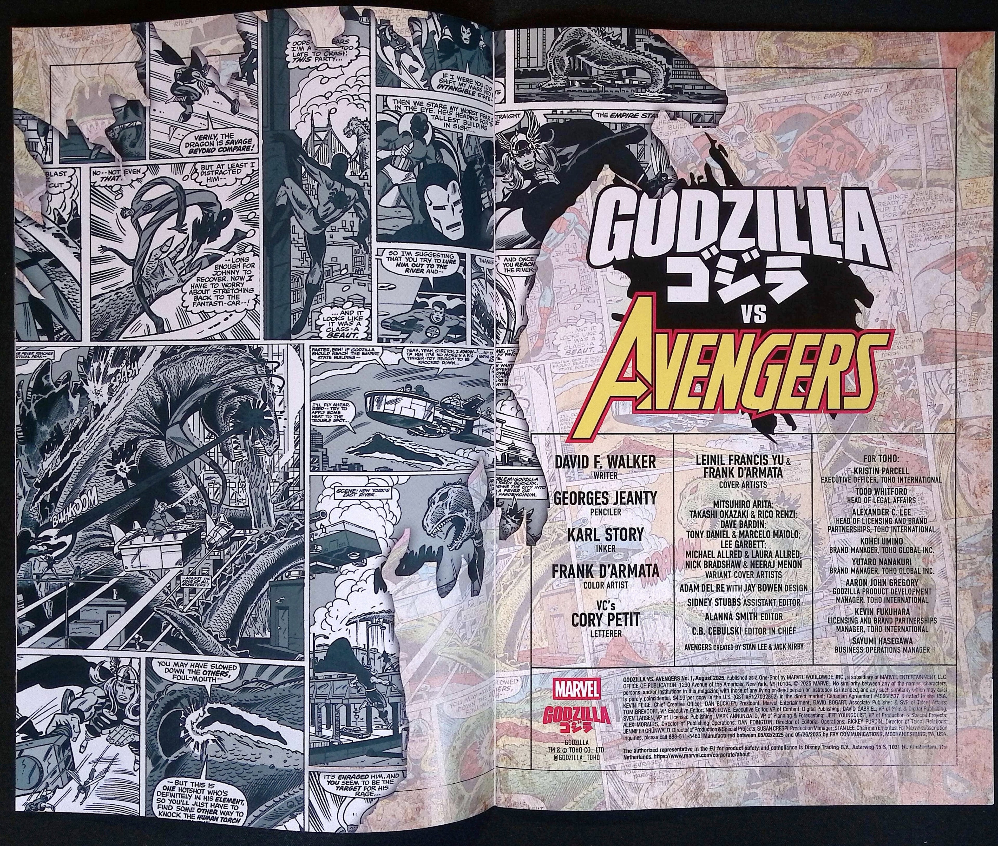 Godzilla vs. Avengers # 1 Garbett Variant 2025 NM