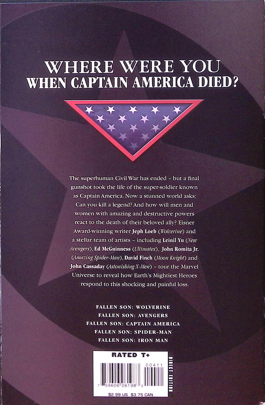 Fallen Son: The Death of Captain America # 4 NM-