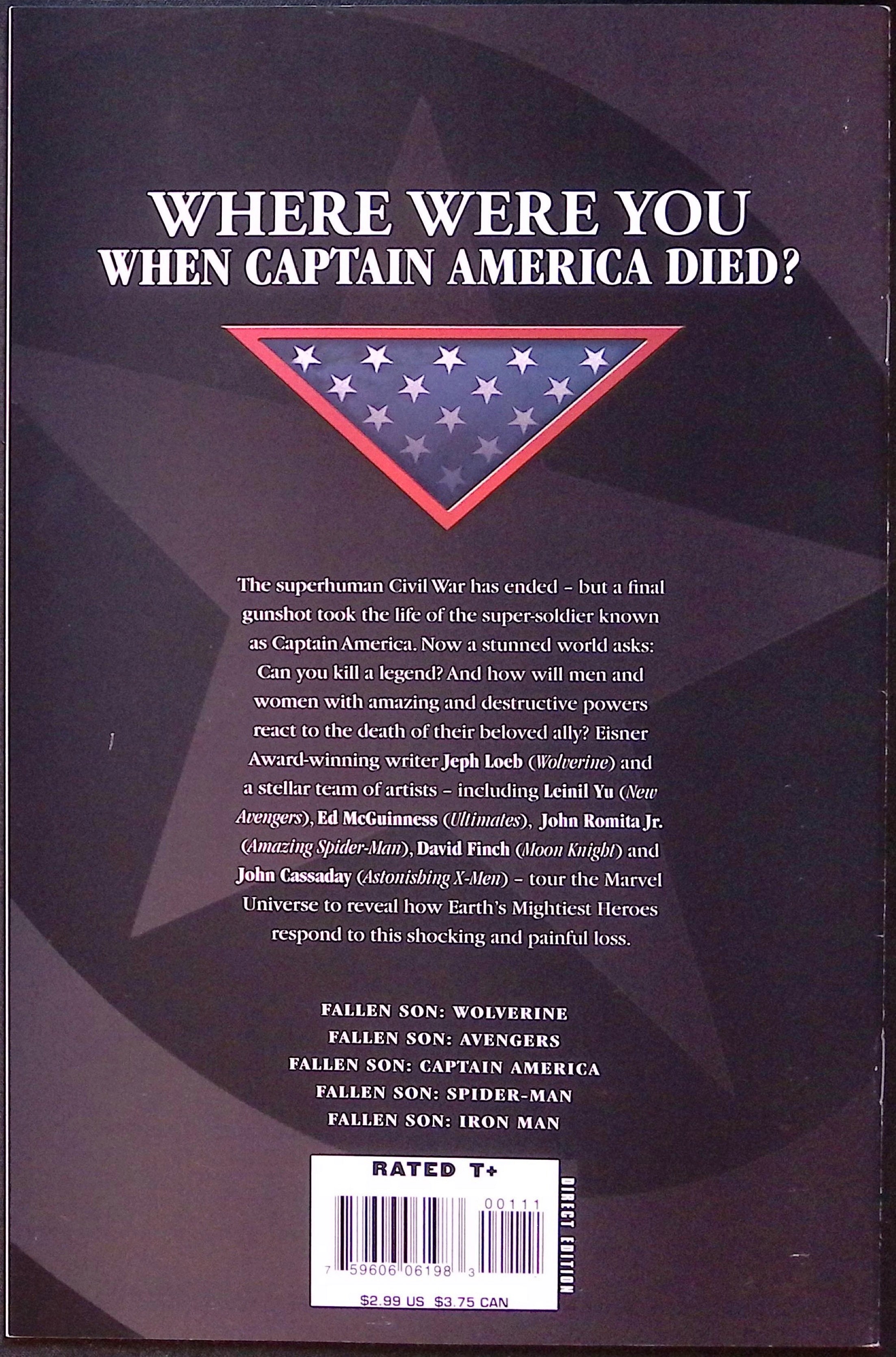 Fallen Son: The Death of Captain America # 1 2007 VF/NM