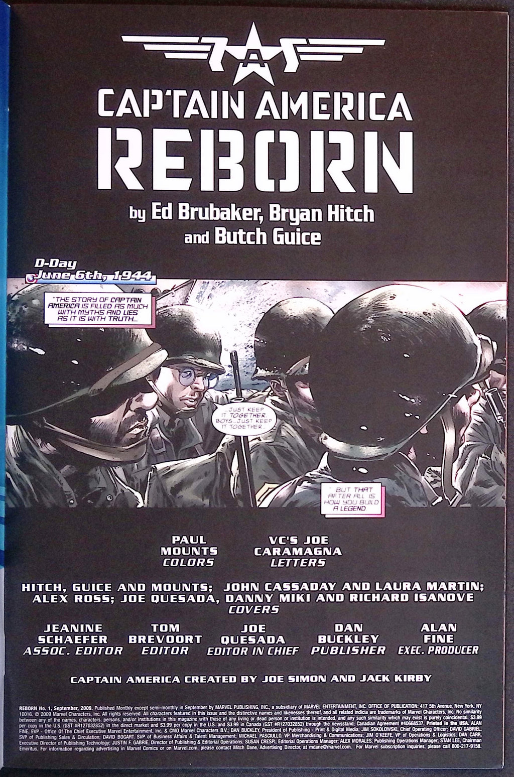 Captain America: Reborn # 1 Alex Ross Variant 2009 NM-