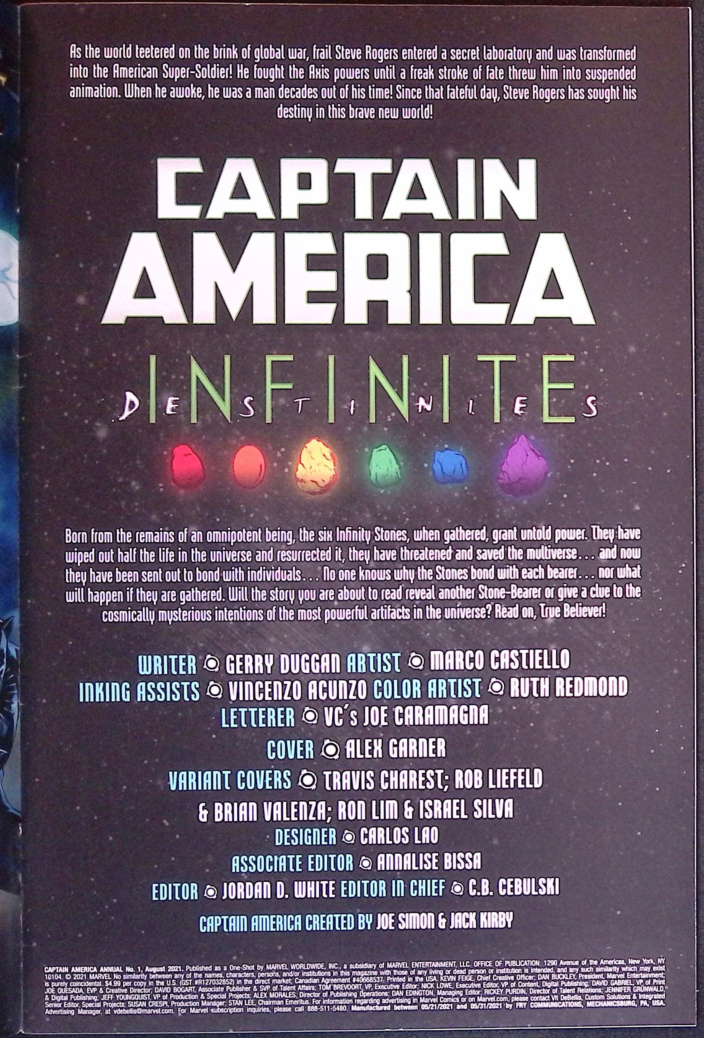 Captain America Annual #  2021 VF+