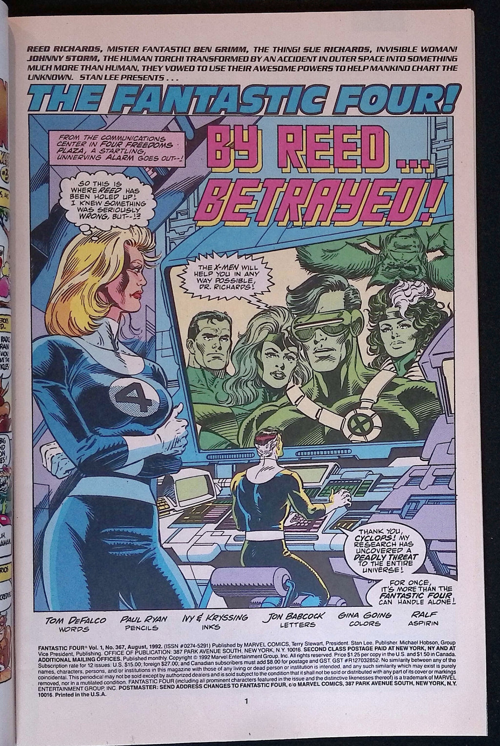 Fantastic Four # 367 1992 NM-