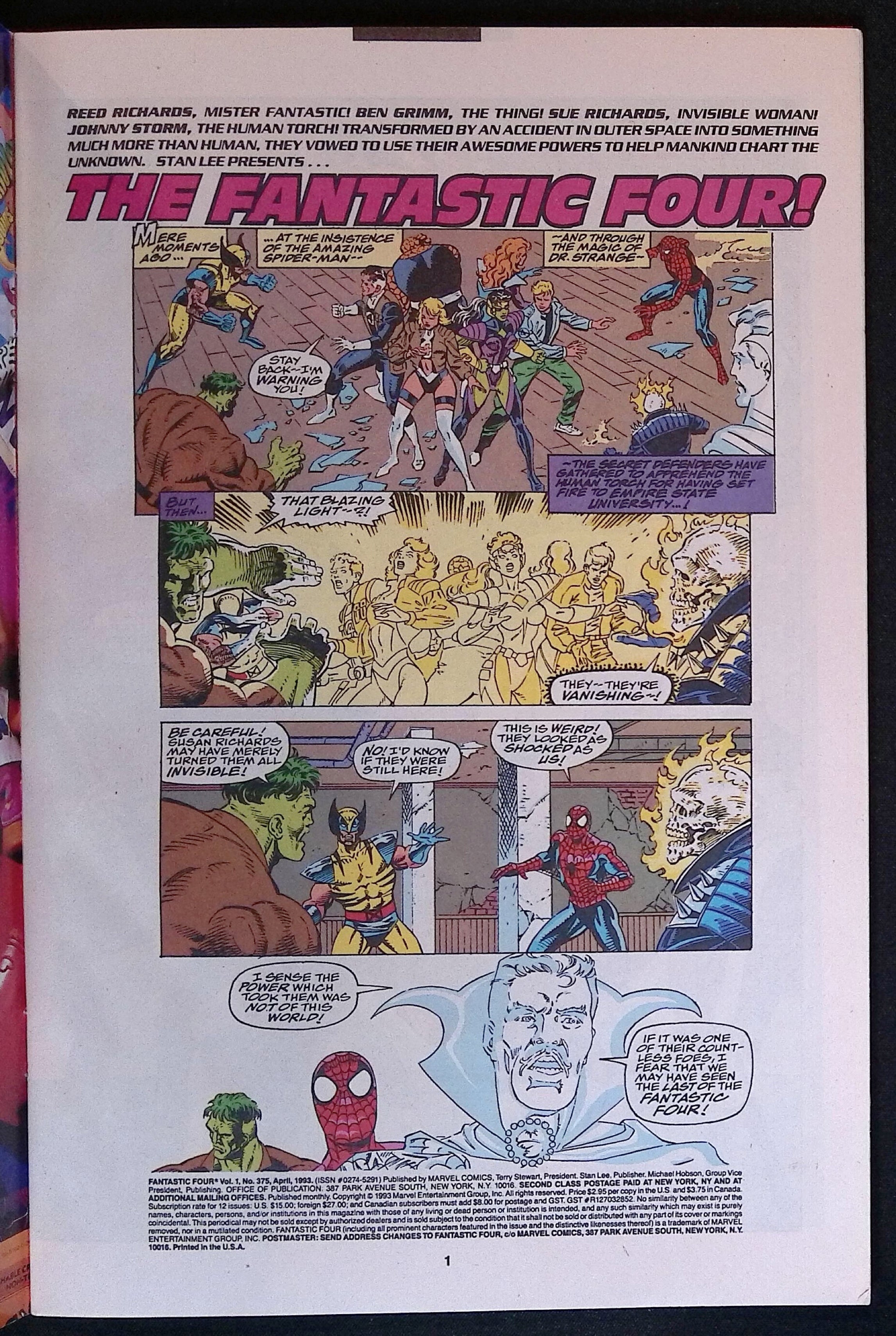 Fantastic Four # 375 1993 NM-