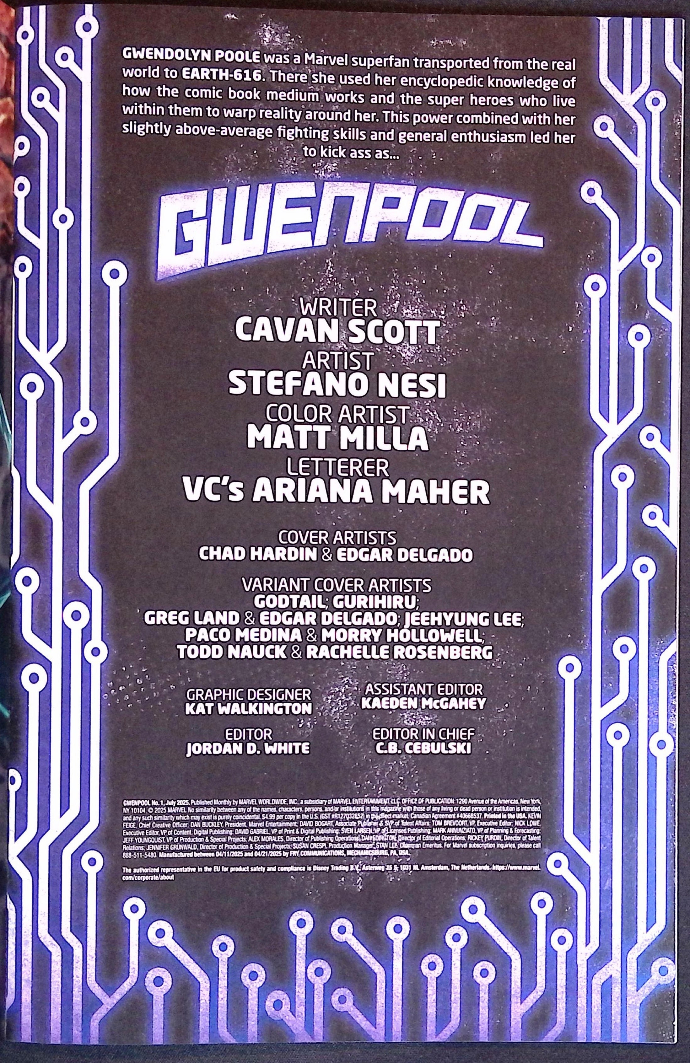 Gwenpool #1 2025 NM