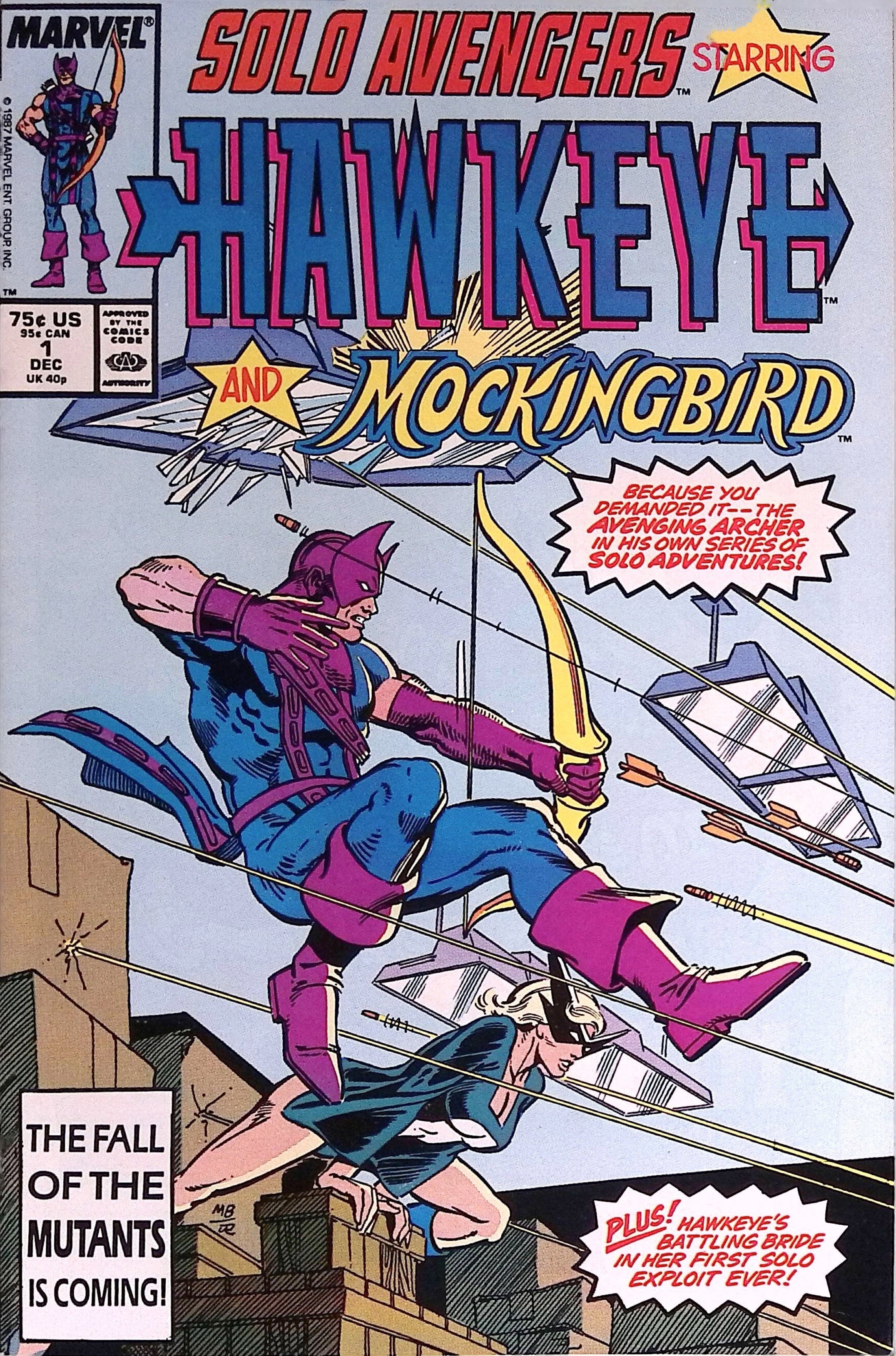 Solo Avengers Starring Hawkeye and Mockingbird # 1 1987 VF/NM