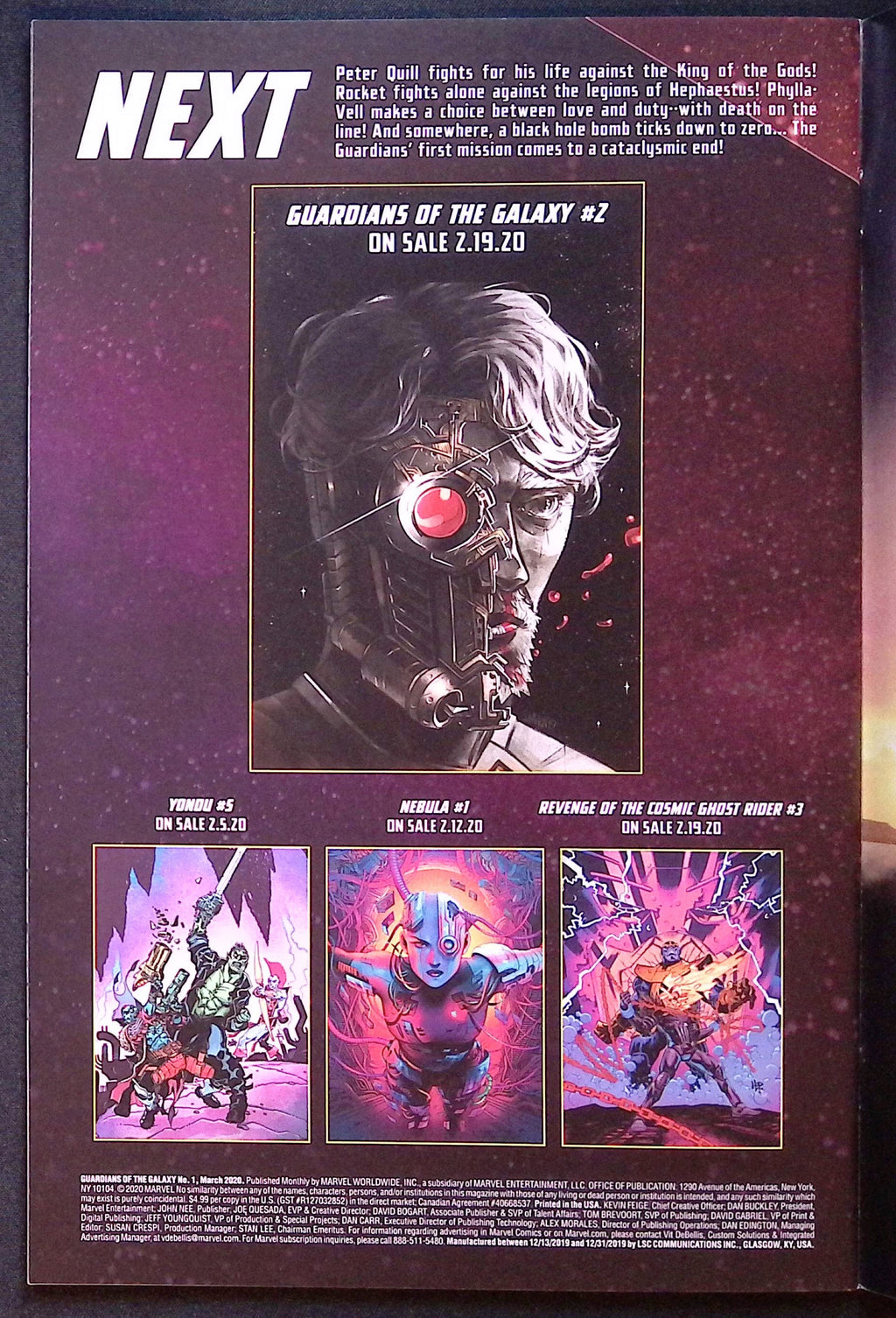 Guardians of the Galaxy # 1 Lim Variant 2020 NM