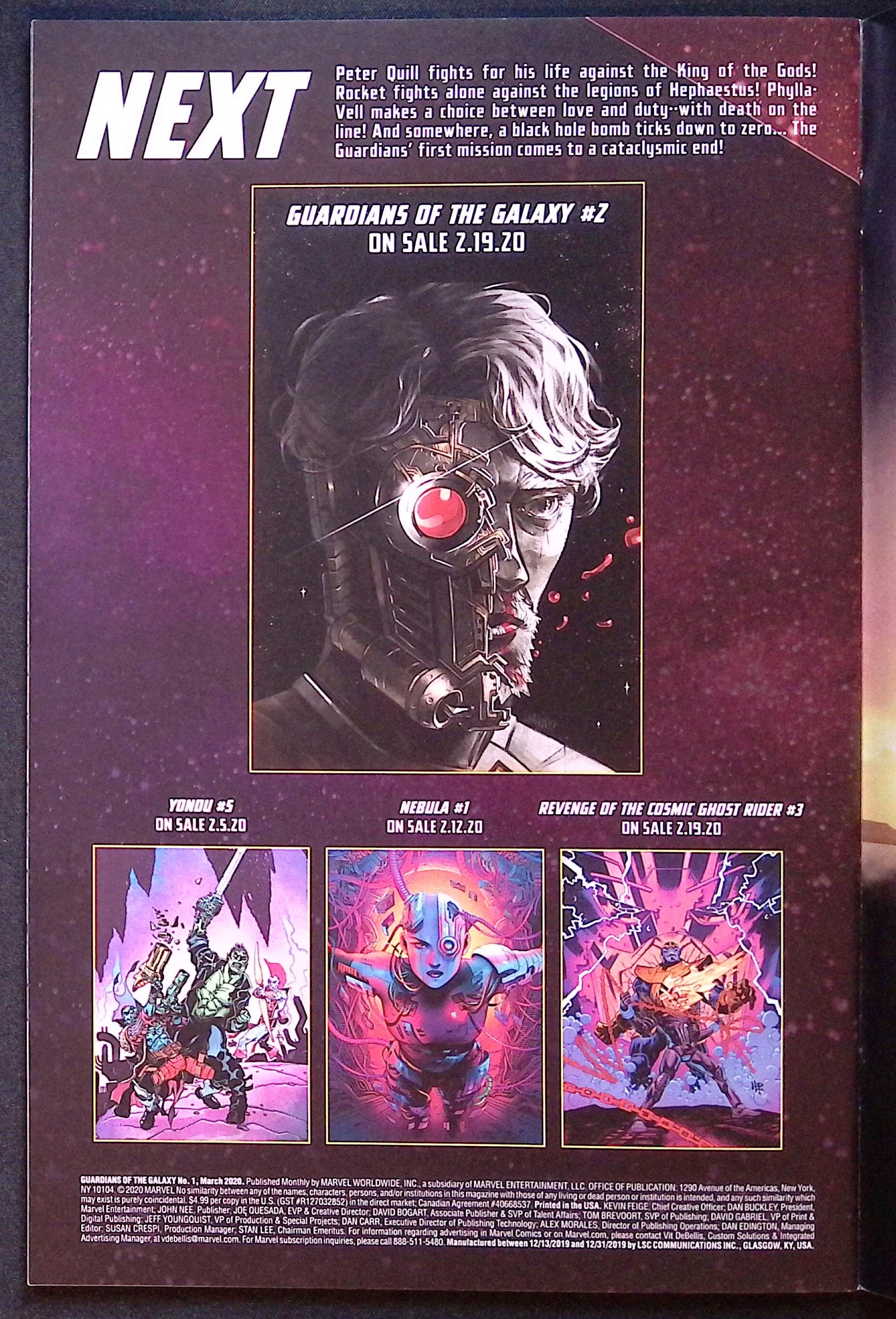 Guardians of the Galaxy # 1 Lim Variant 2020 NM