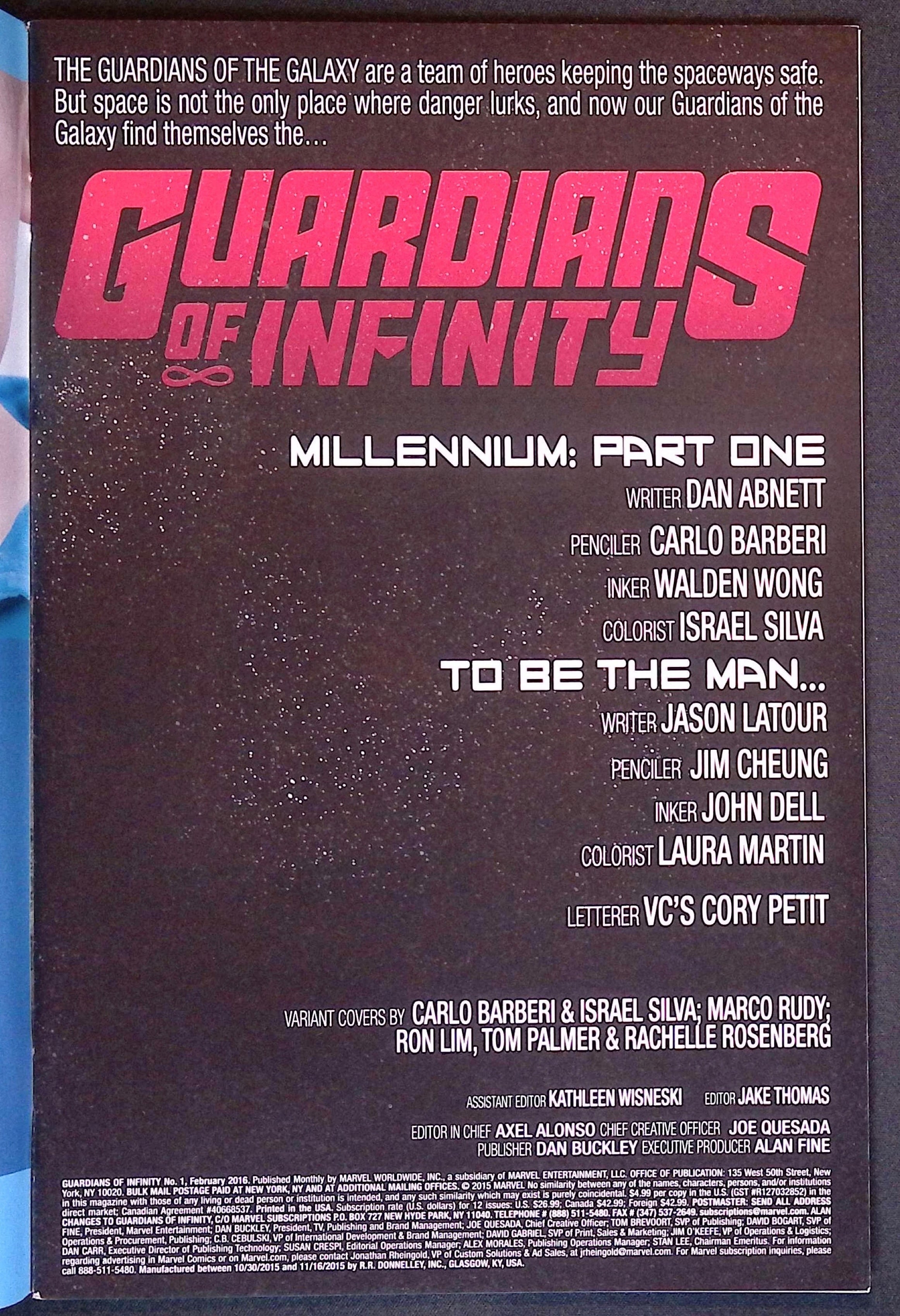 Guardians of Infinity # 1 2015 NM-