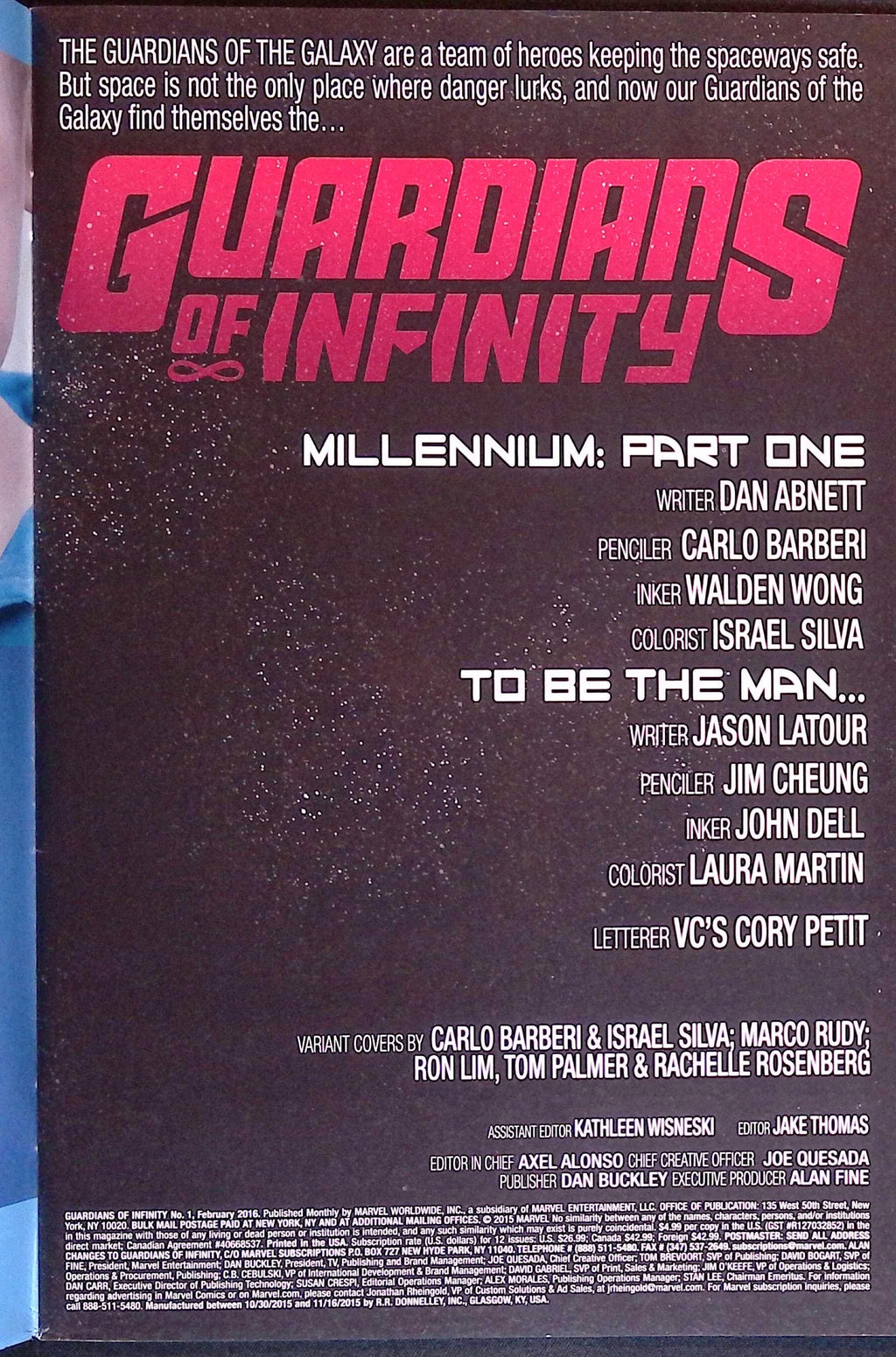 Guardians of Infinity # 1 2015 NM-