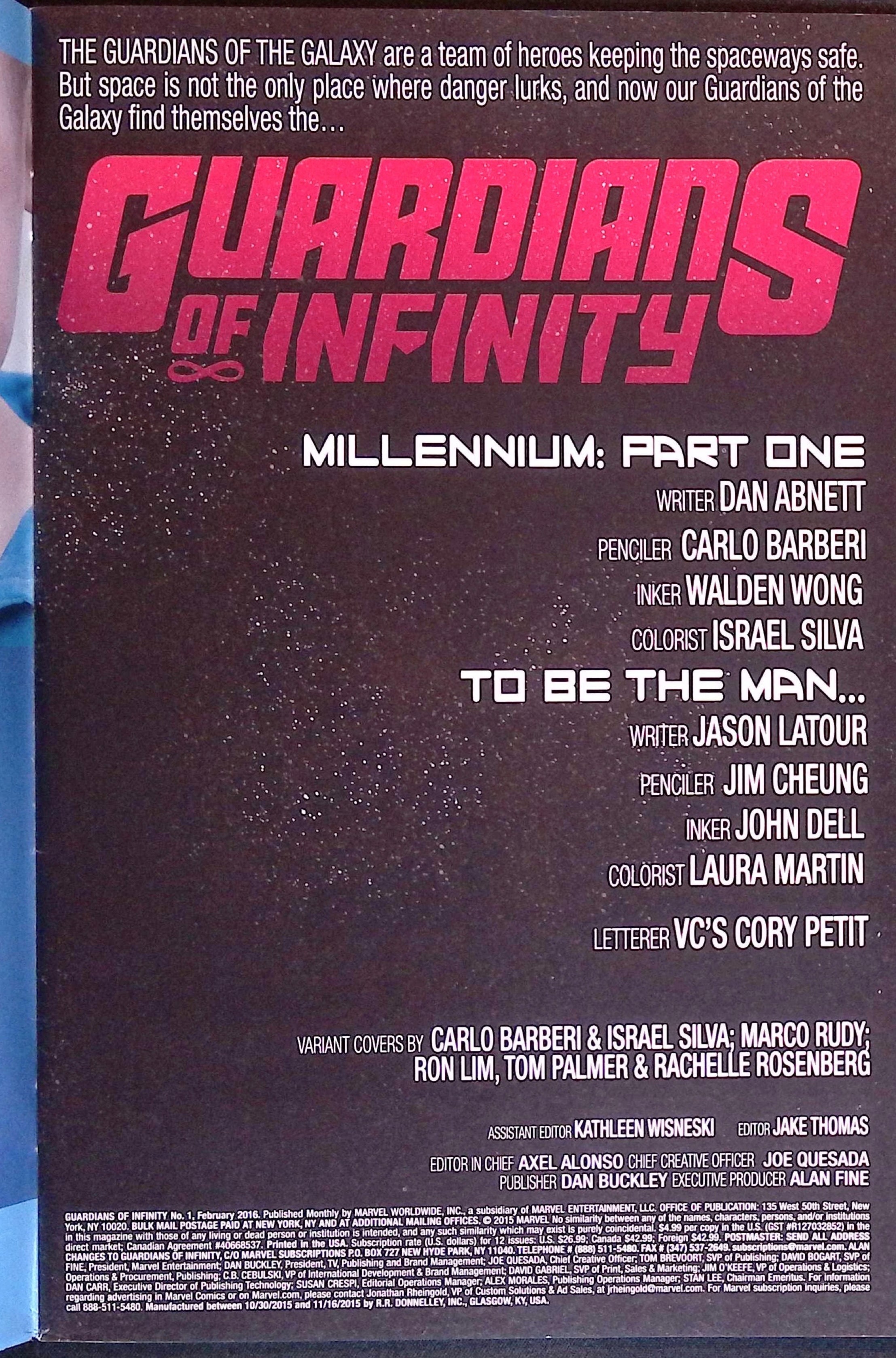 Guardians of Infinity # 1 2015 NM-