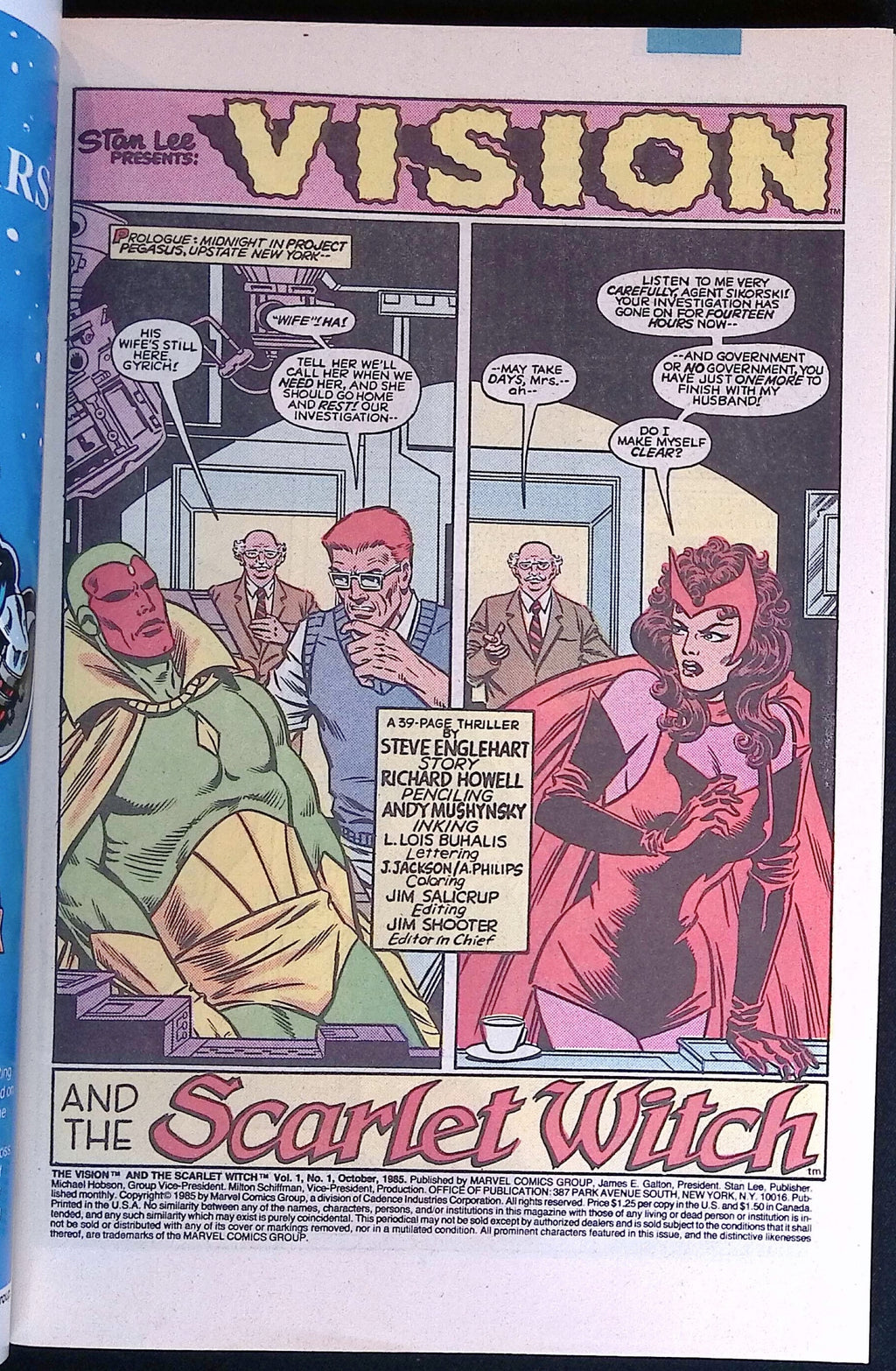 The Vision and the Scarlet Witch # 1 1985 VF/NM