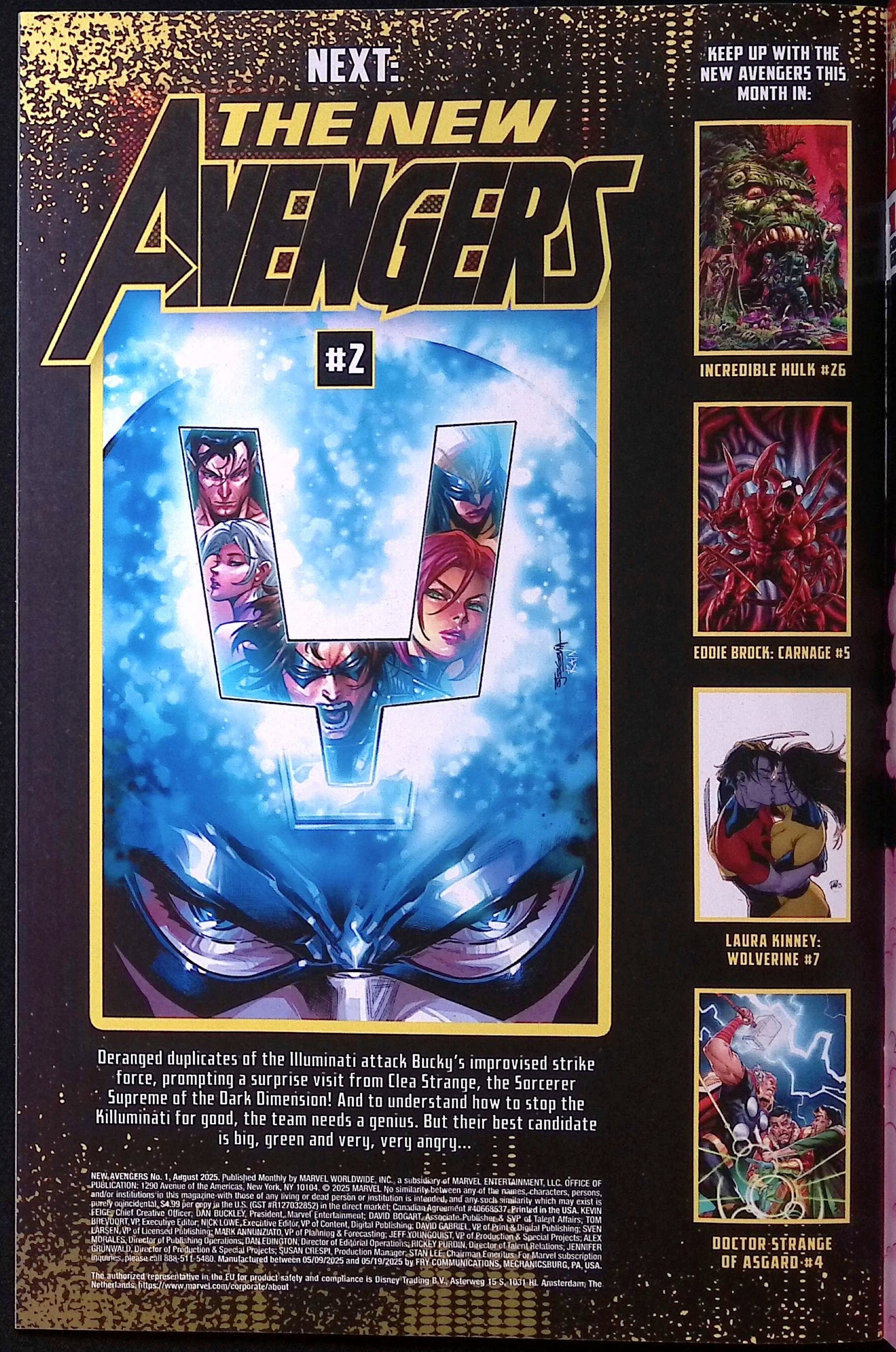 The New Avengers # 1 Yelena Belova Variant 2025 NM