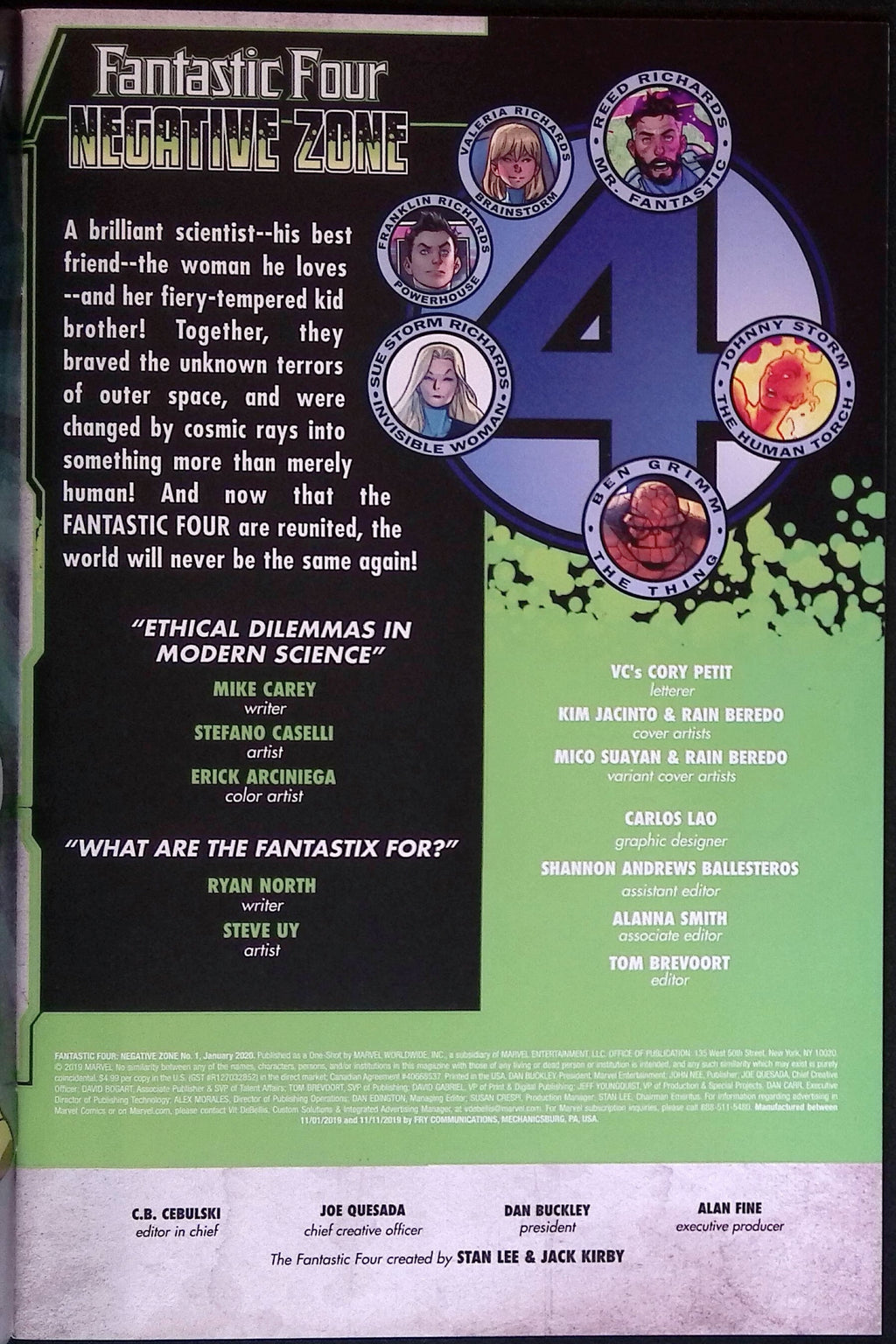 Fantastic Four: Negative Zone # 1 2020 NM