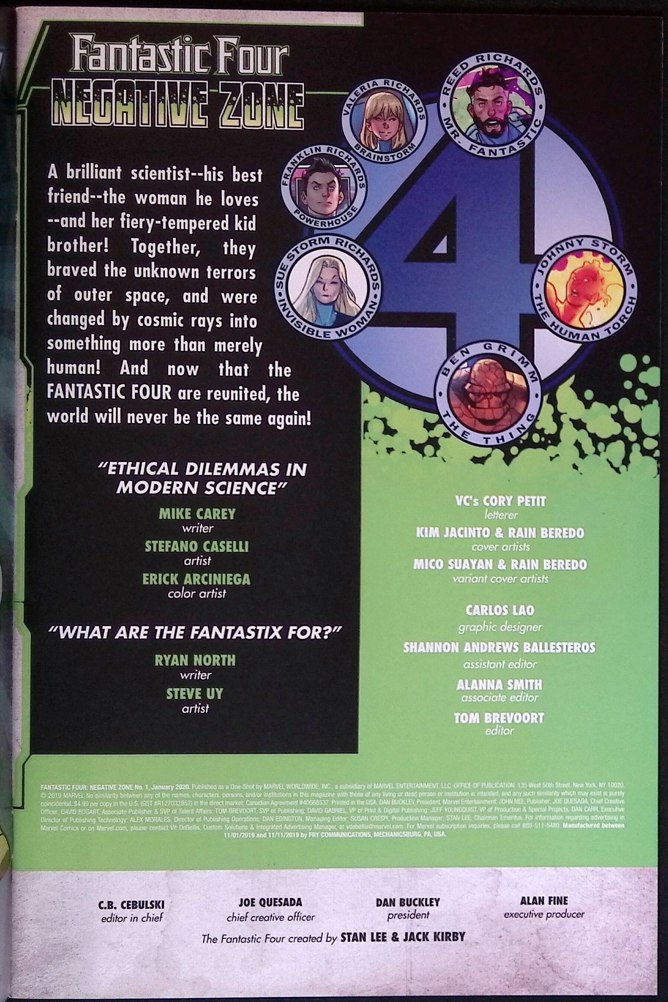 Fantastic Four: Negative Zone # 1 2020 NM