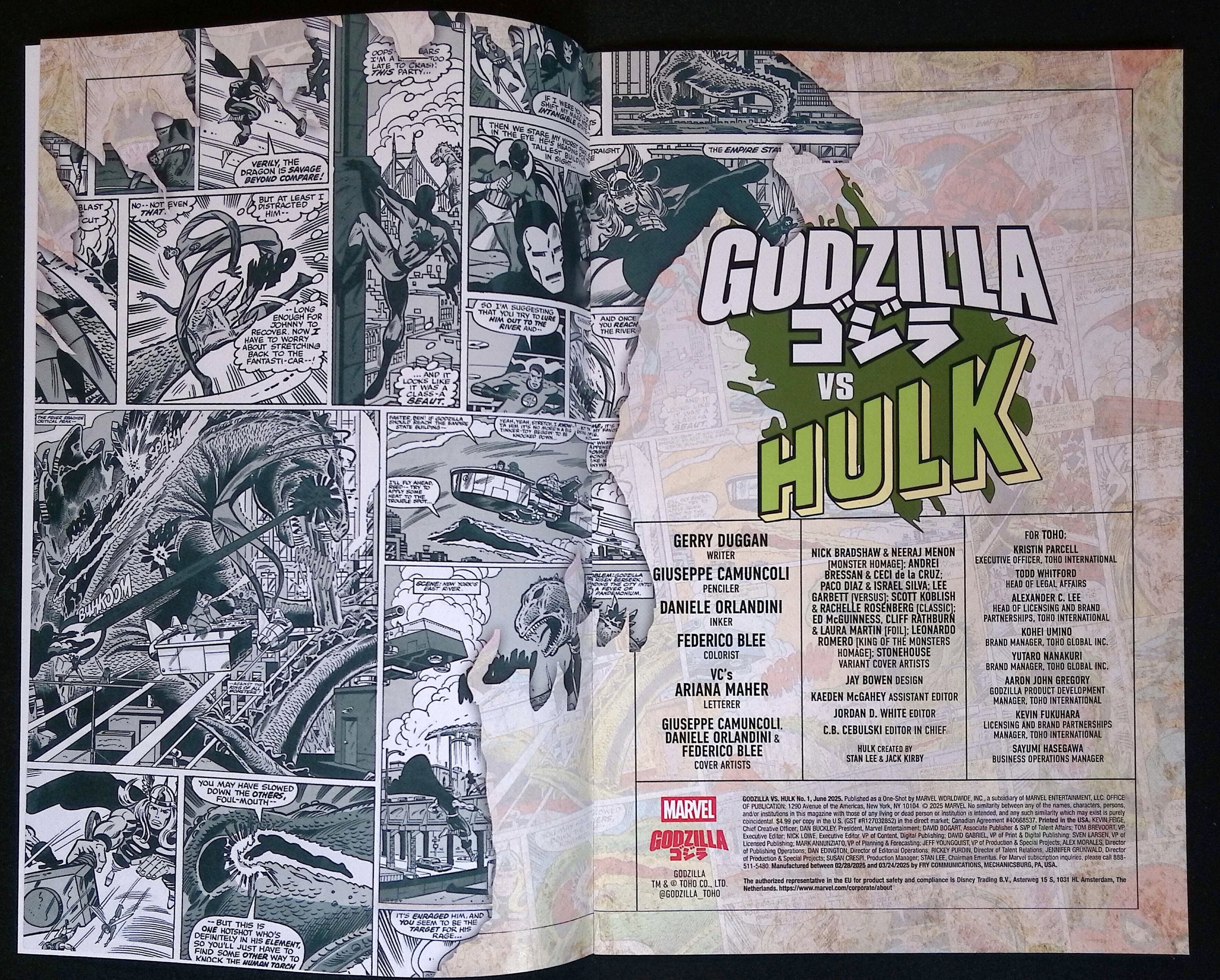 Godzilla vs. Hulk # 1 Garbett Variant 2025 NM