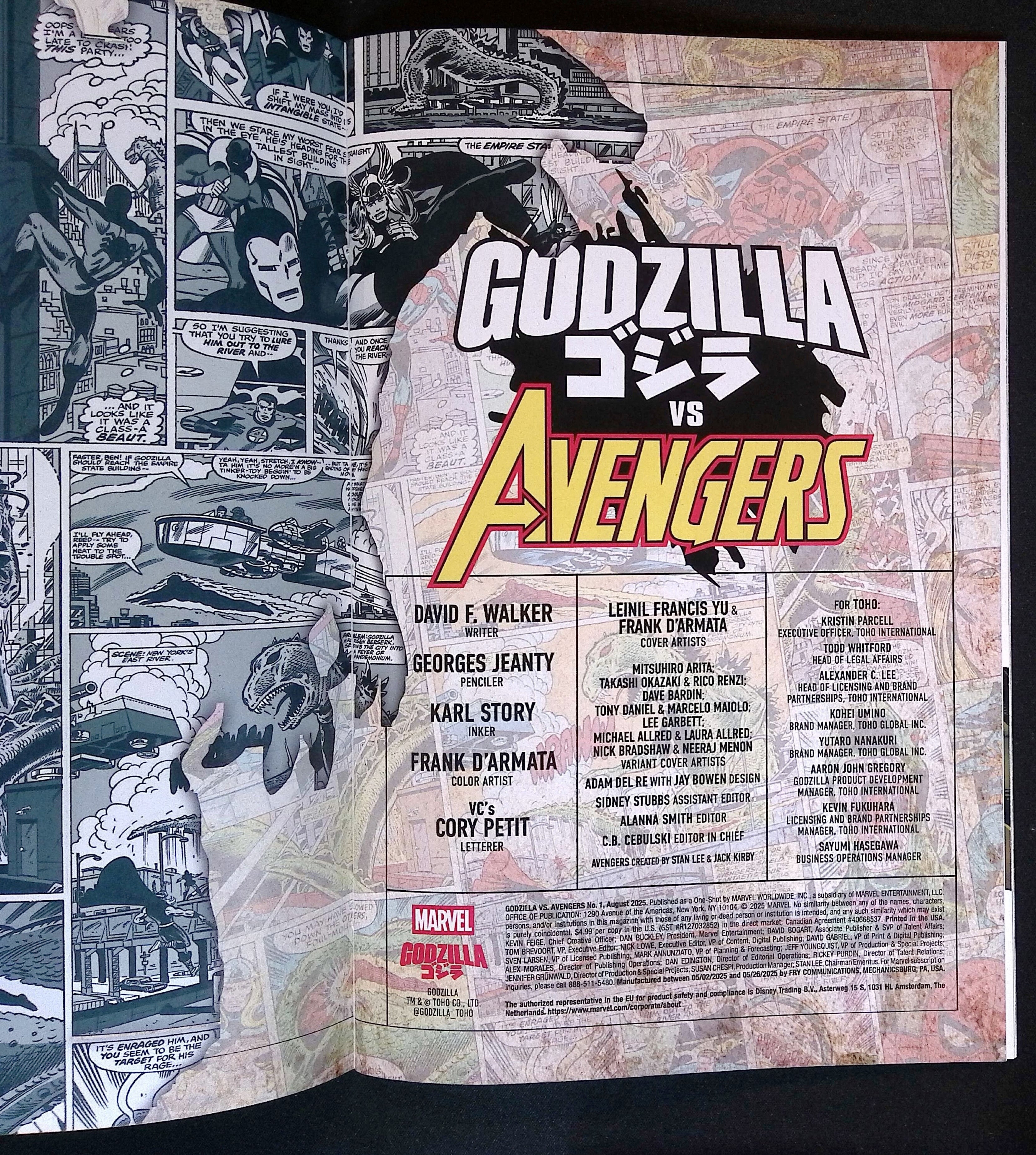 Godzilla vs. Avengers # 1 Foil Variant 2025 NM