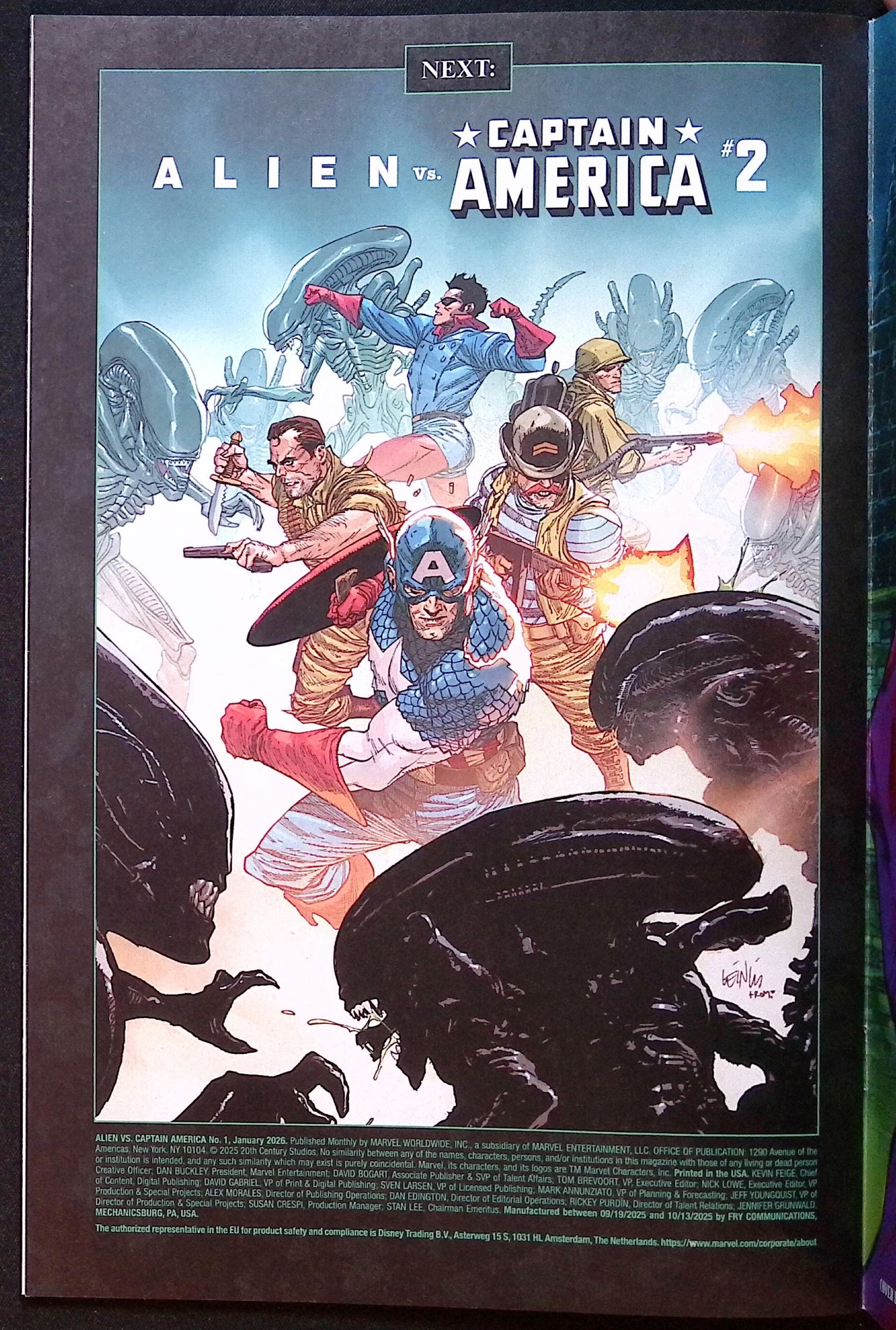Alien vs. Captain America # 1 Panosian Foil Variant 2025 NM