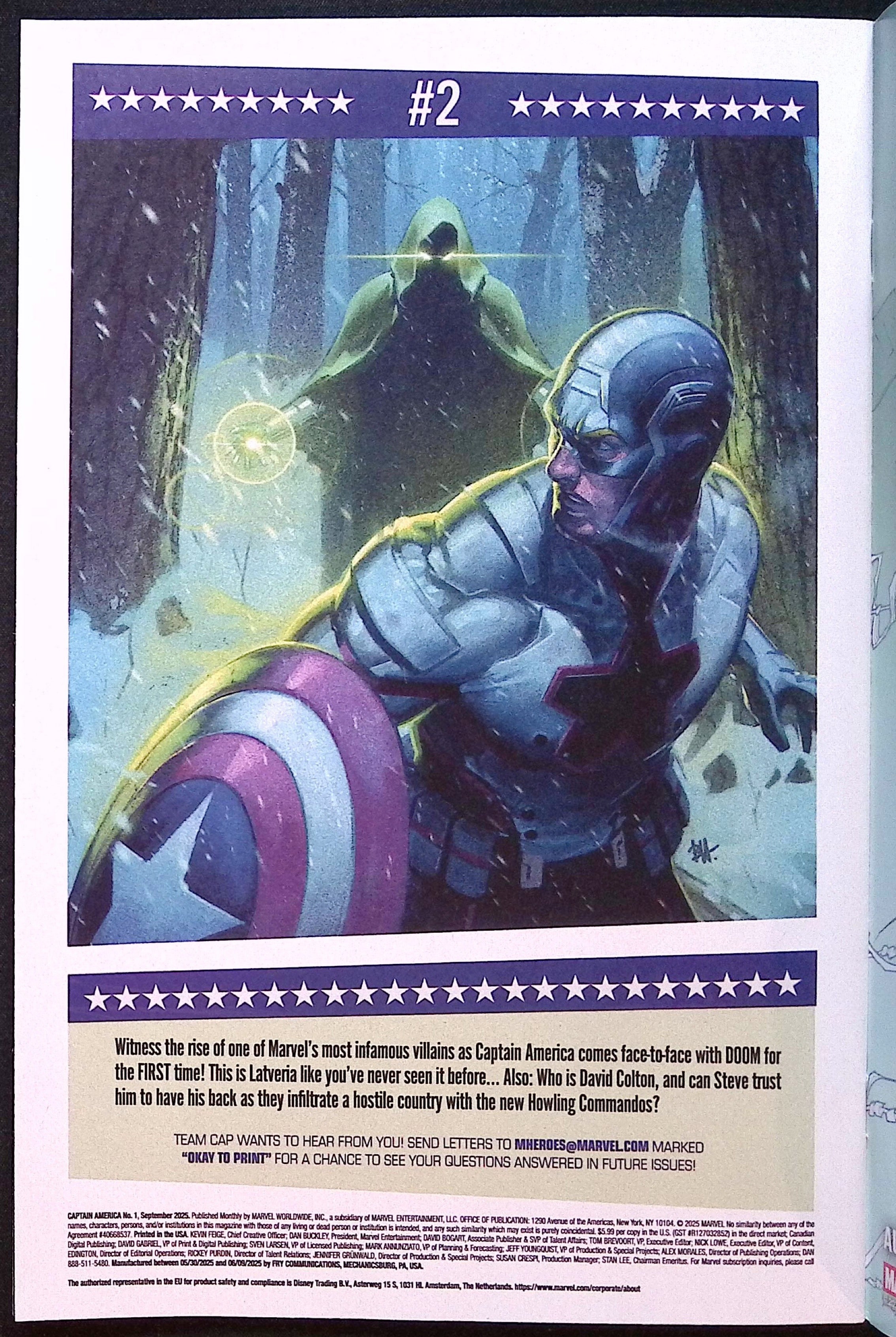 Captain America # 1 2025 NM