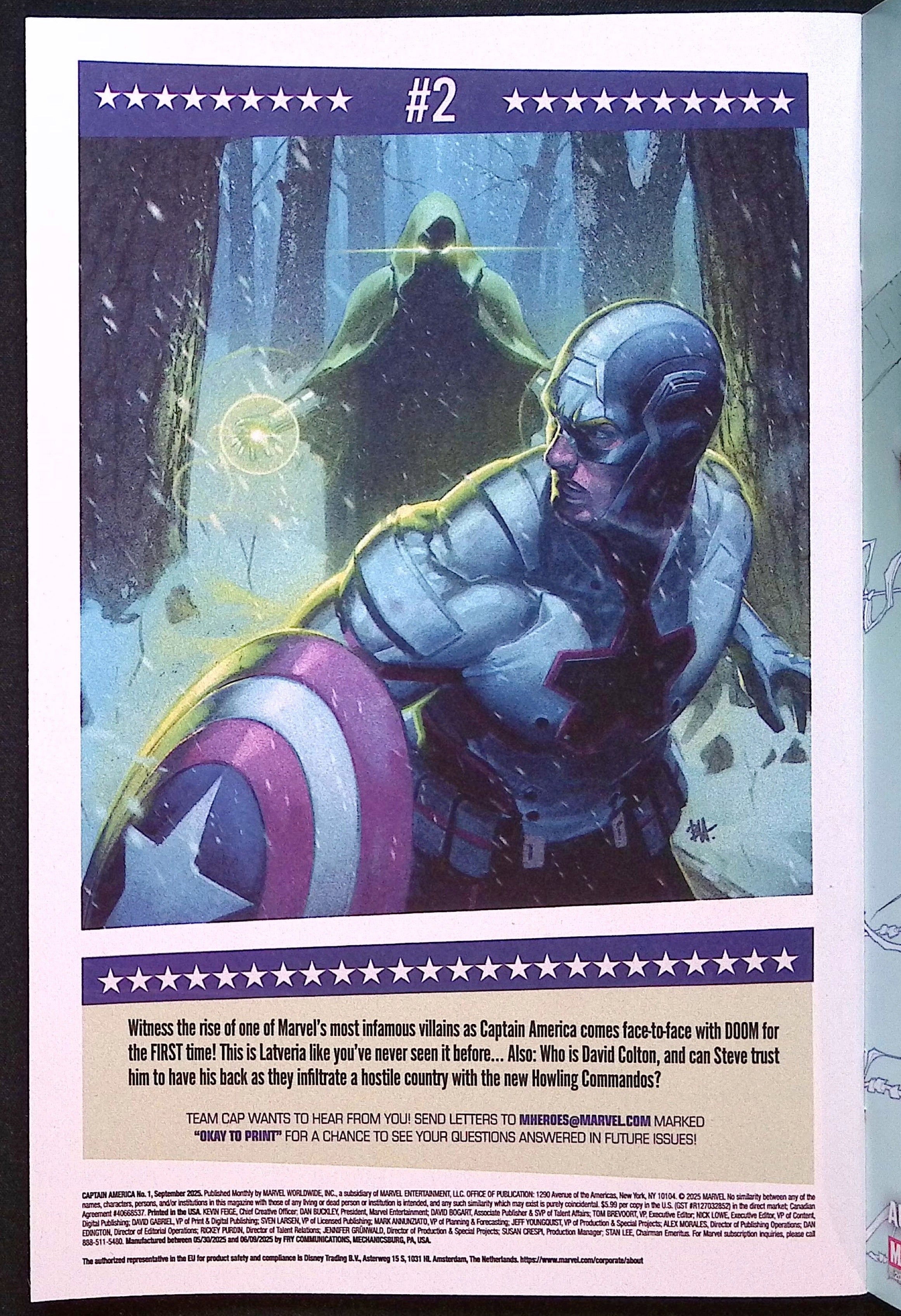Captain America # 1 2025 NM