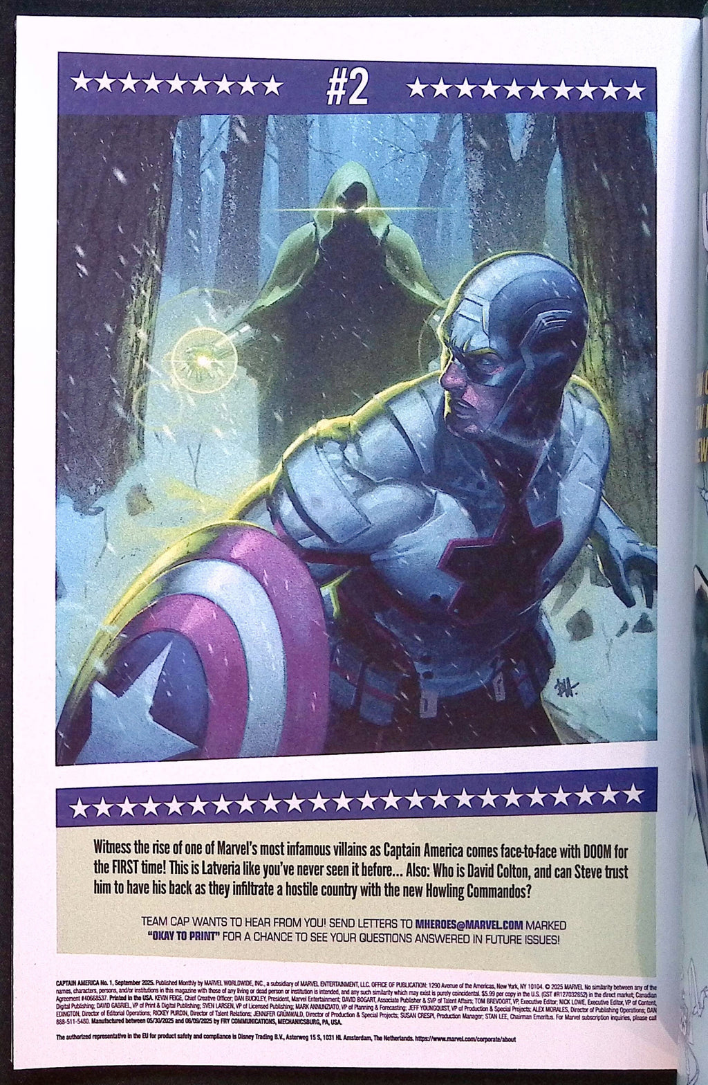 Captain America # 1 2025 1:25 Schiti Variant NM