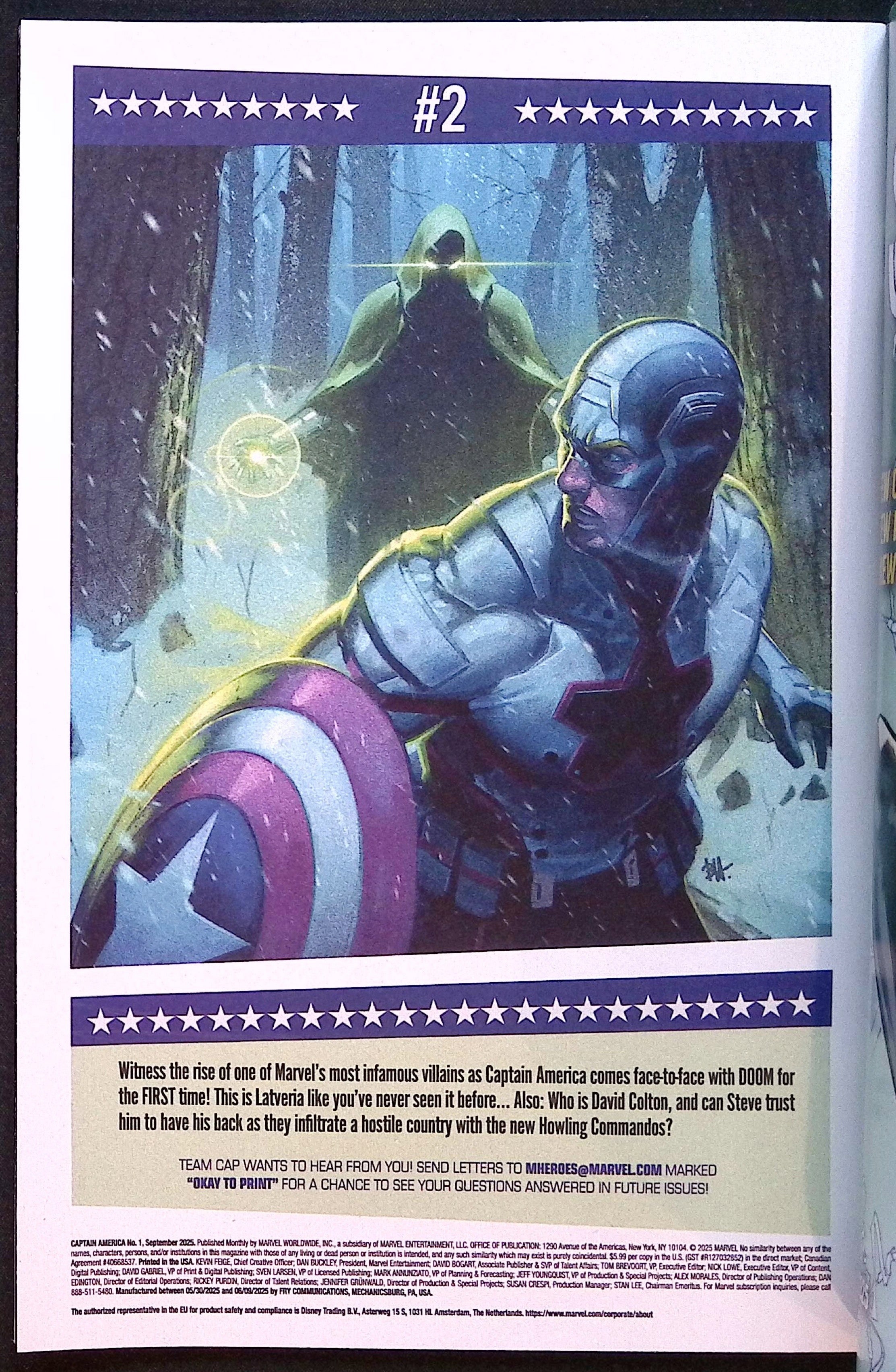 Captain America # 1 2025 1:25 Schiti Variant NM