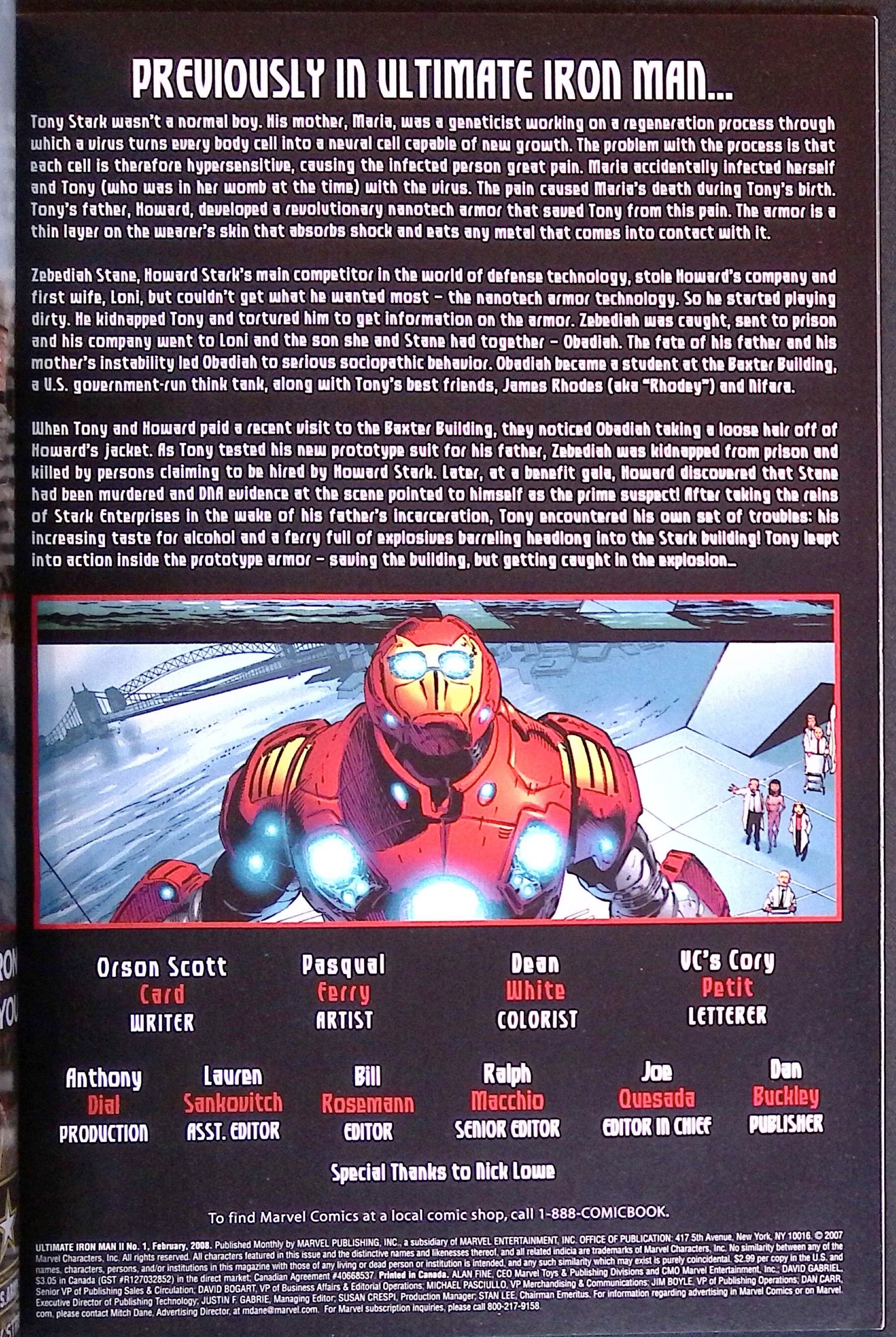 Ultimate Iron Man II # 1  2007 NM-