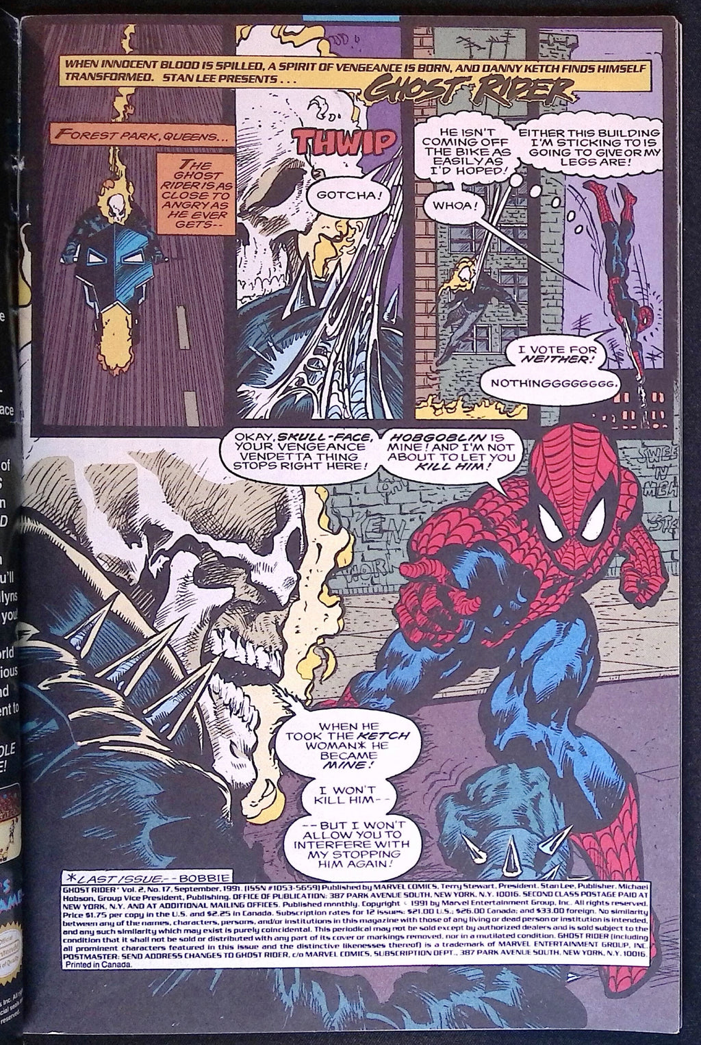 Ghost Rider # 17 1991 FN