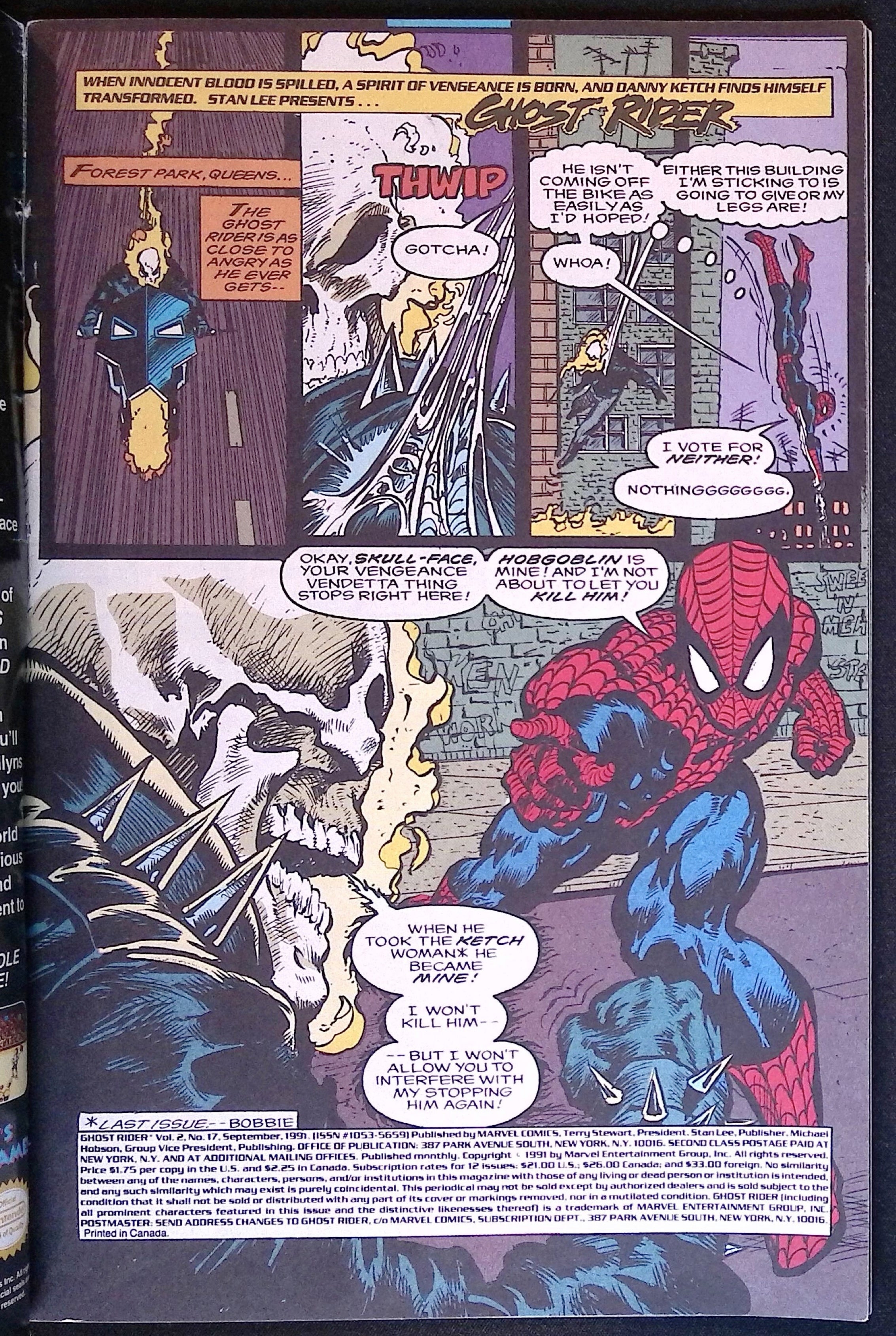 Ghost Rider # 17 1991 FN