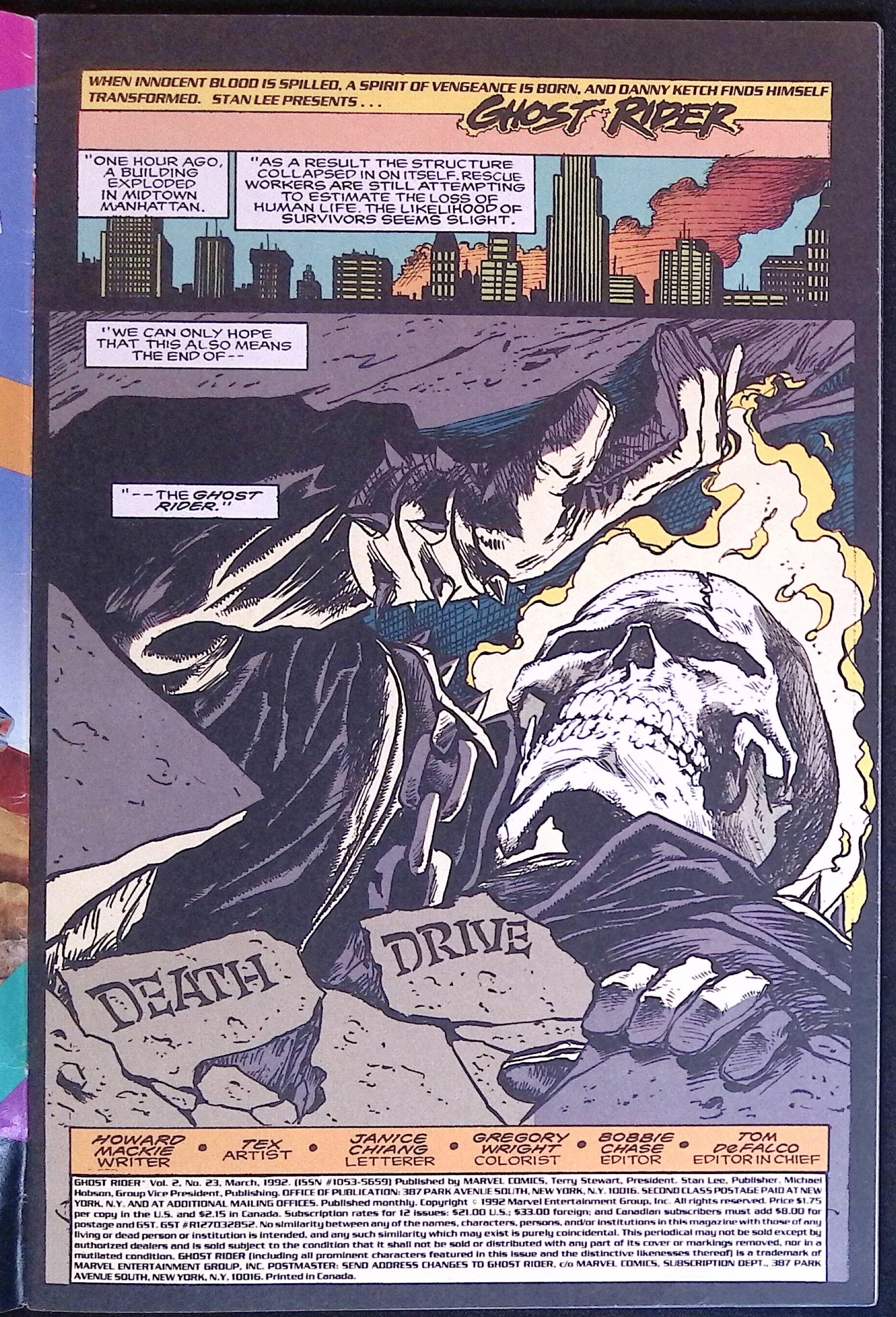 Ghost Rider # 23 1992 VF