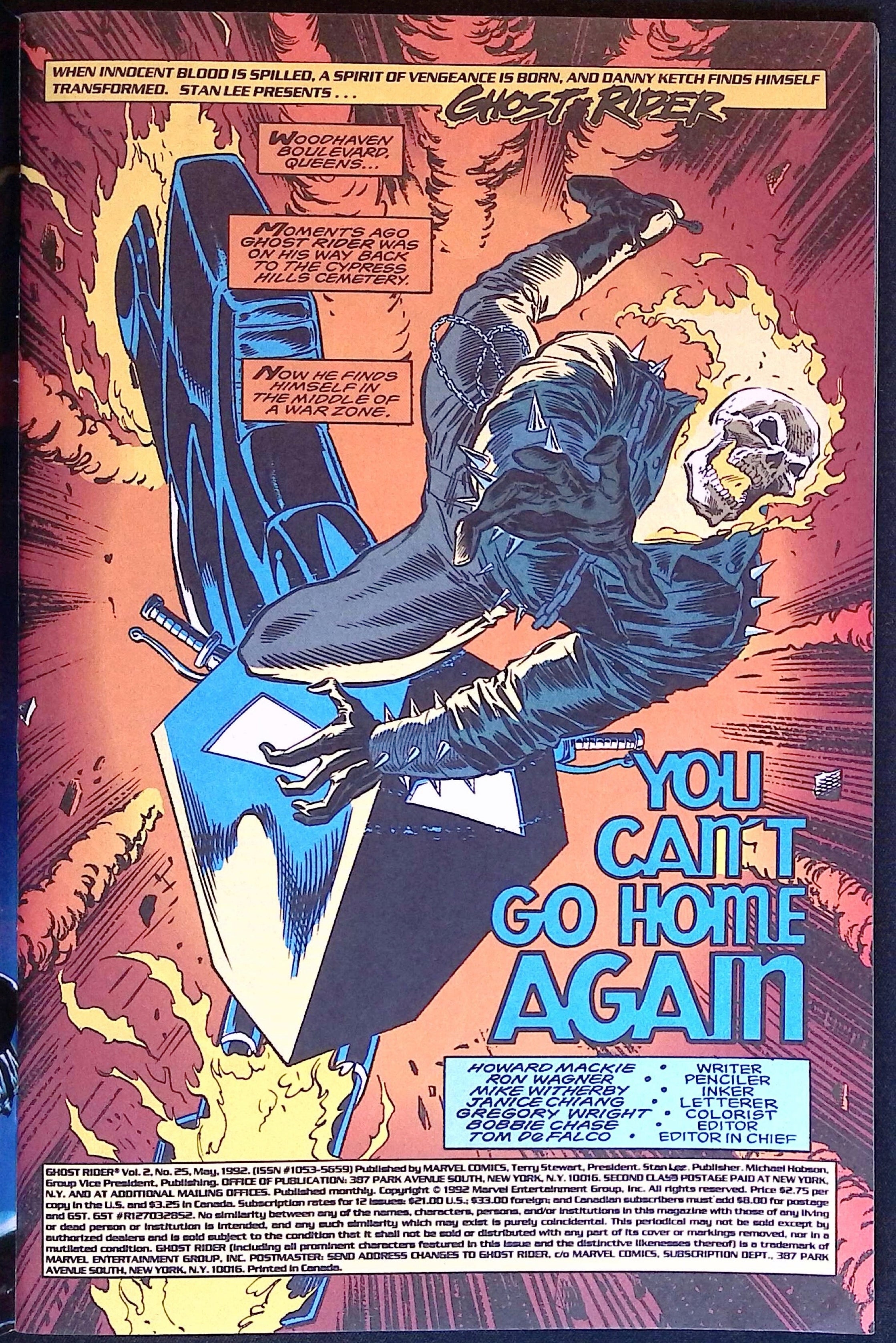Ghost Rider # 25 1992 VF/NM