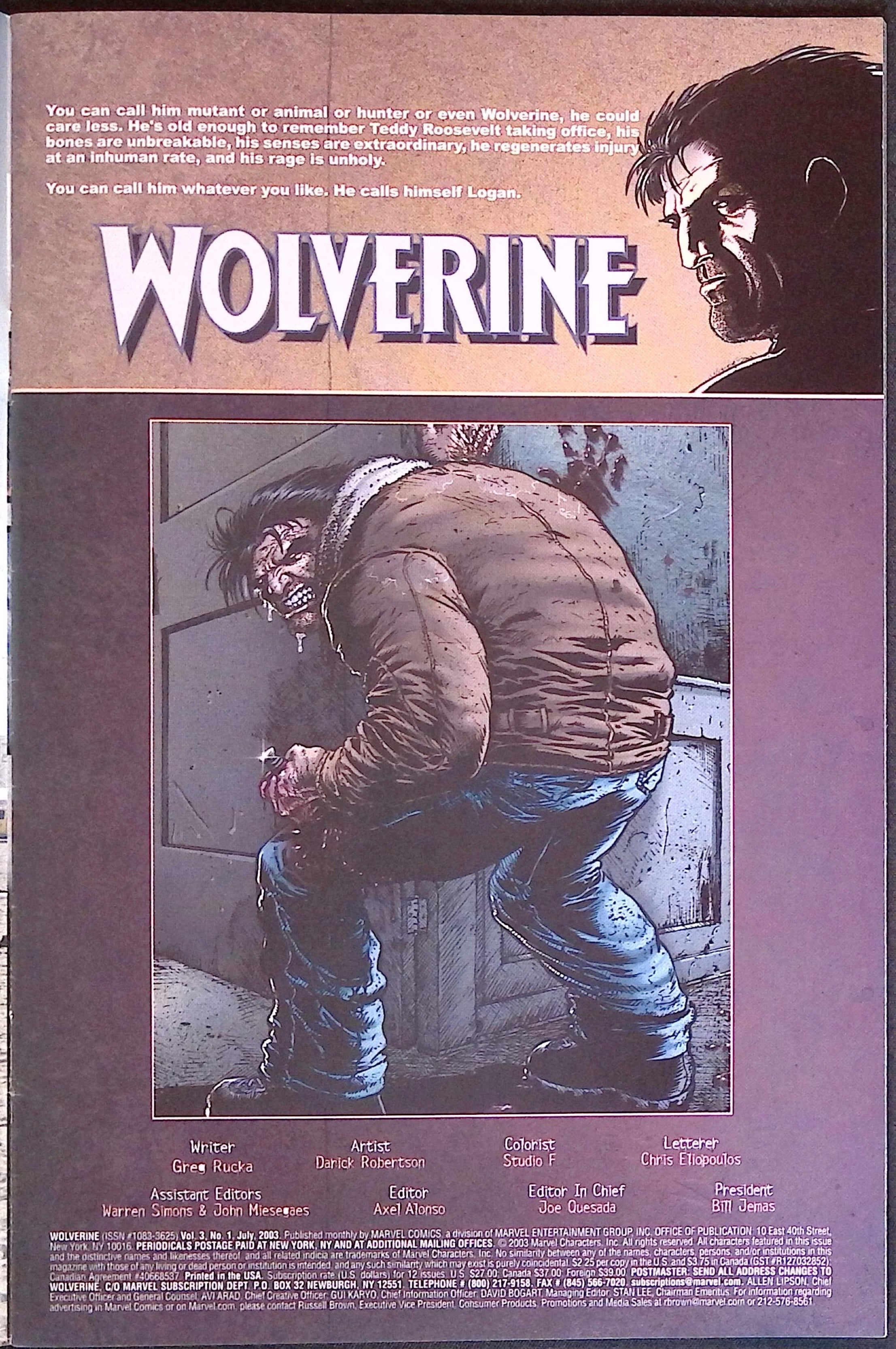 Wolverine # 1 2003 VF+