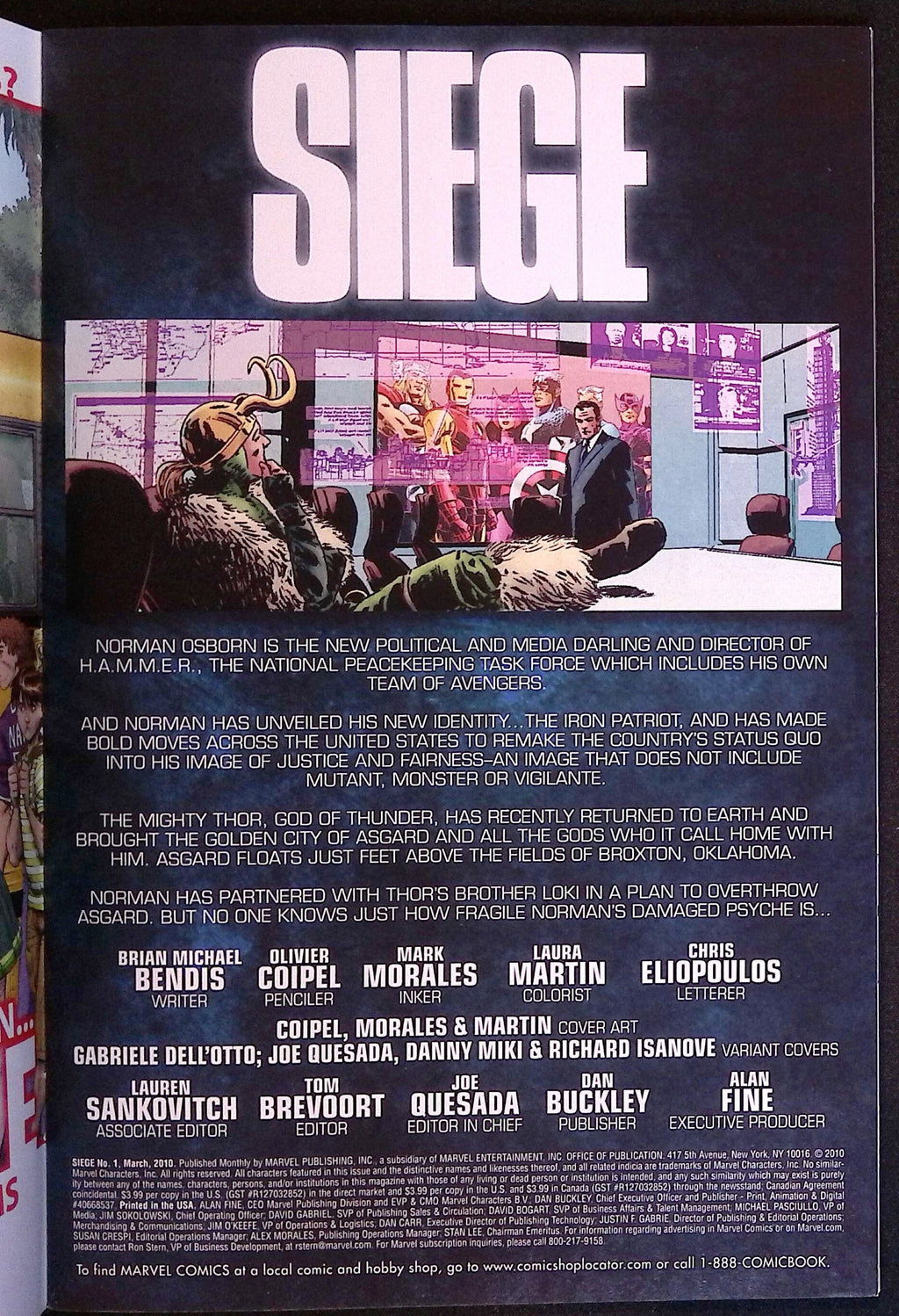 Siege # 1 2010 NM