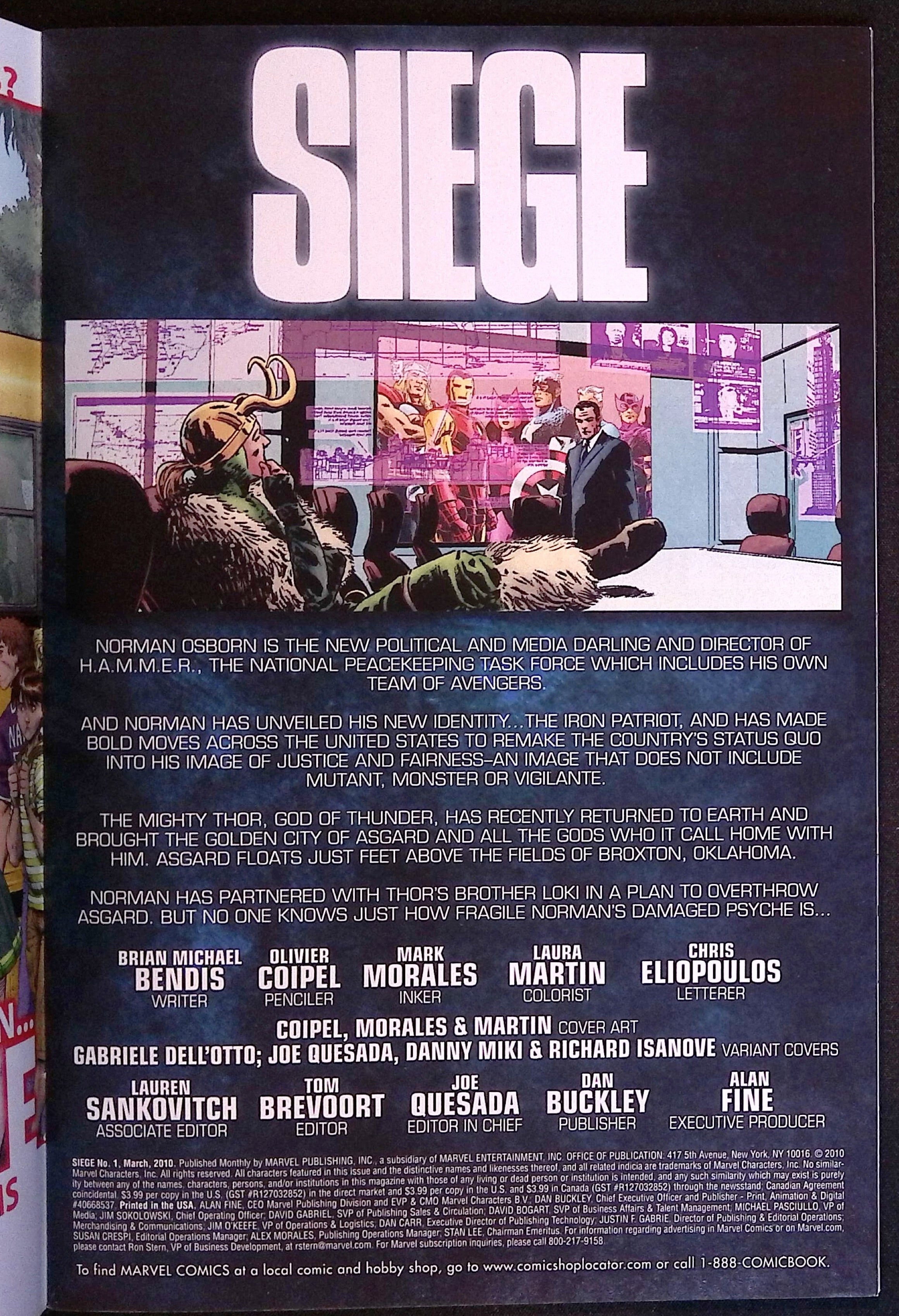 Siege # 1 2010 NM