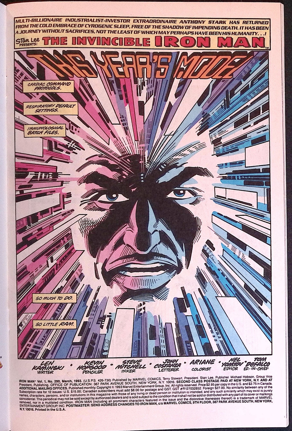 Iron Man # 290 1993 NM-
