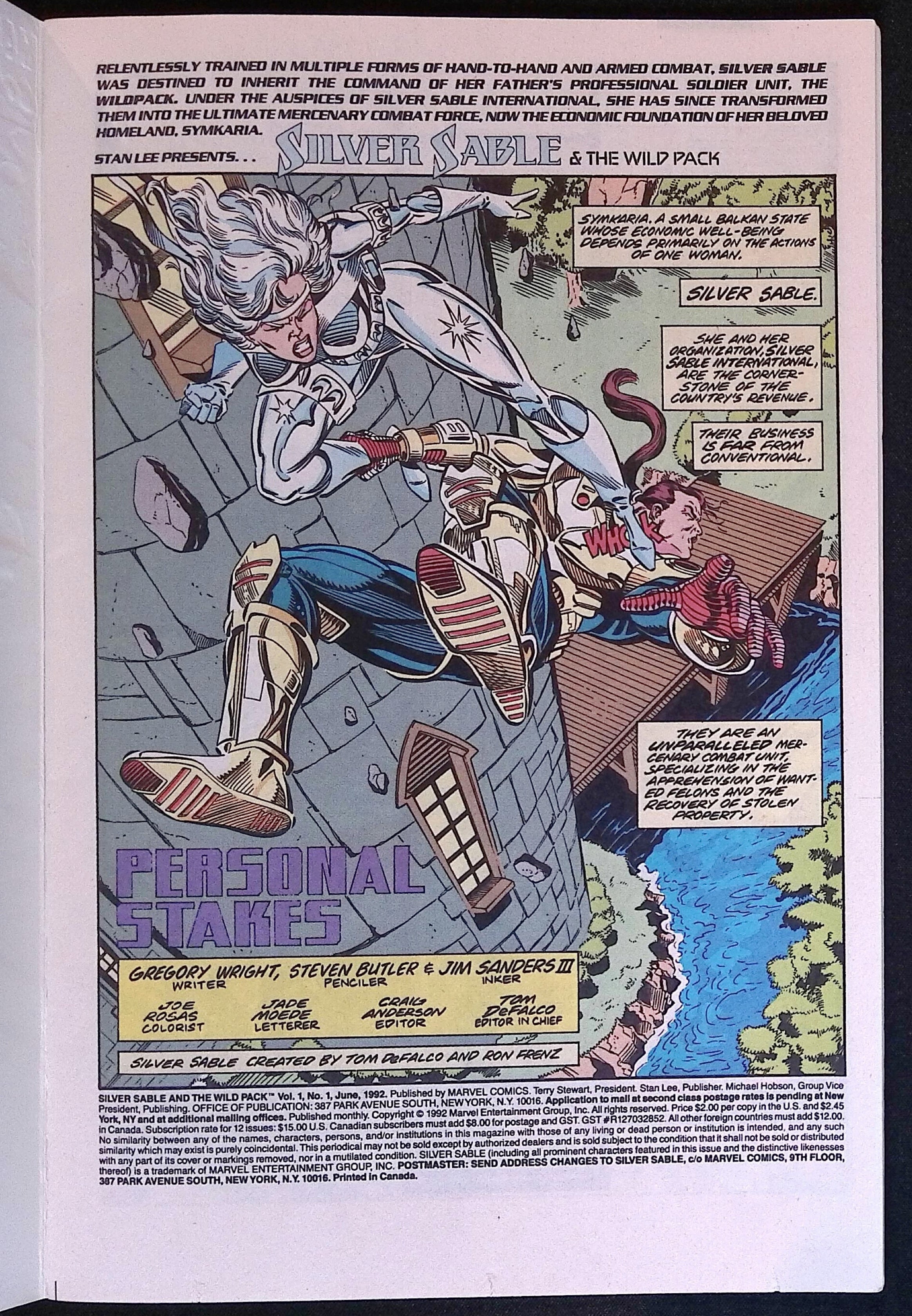 Silver Sable & The Wild Pack # 1 1992 VF/NM