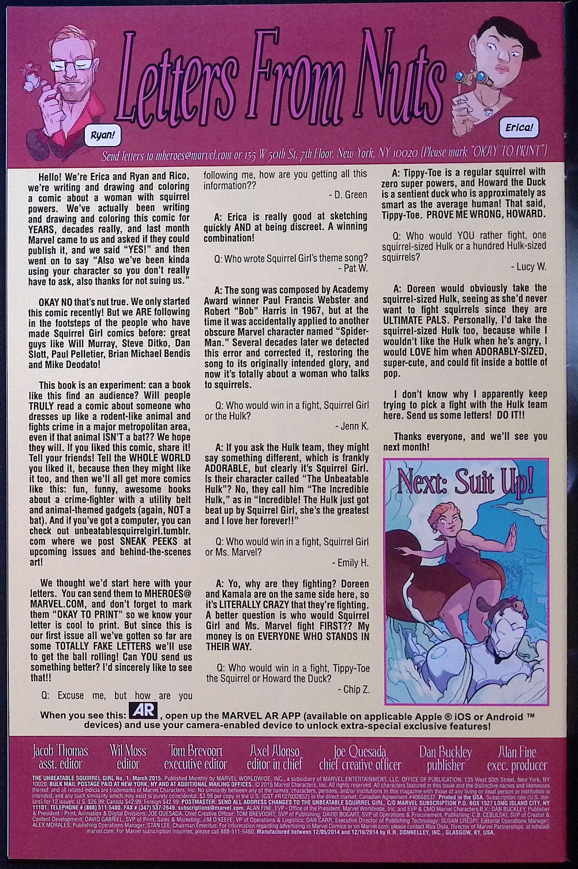 The Unbeatable Squirrel Girl # 1 2015 NM-