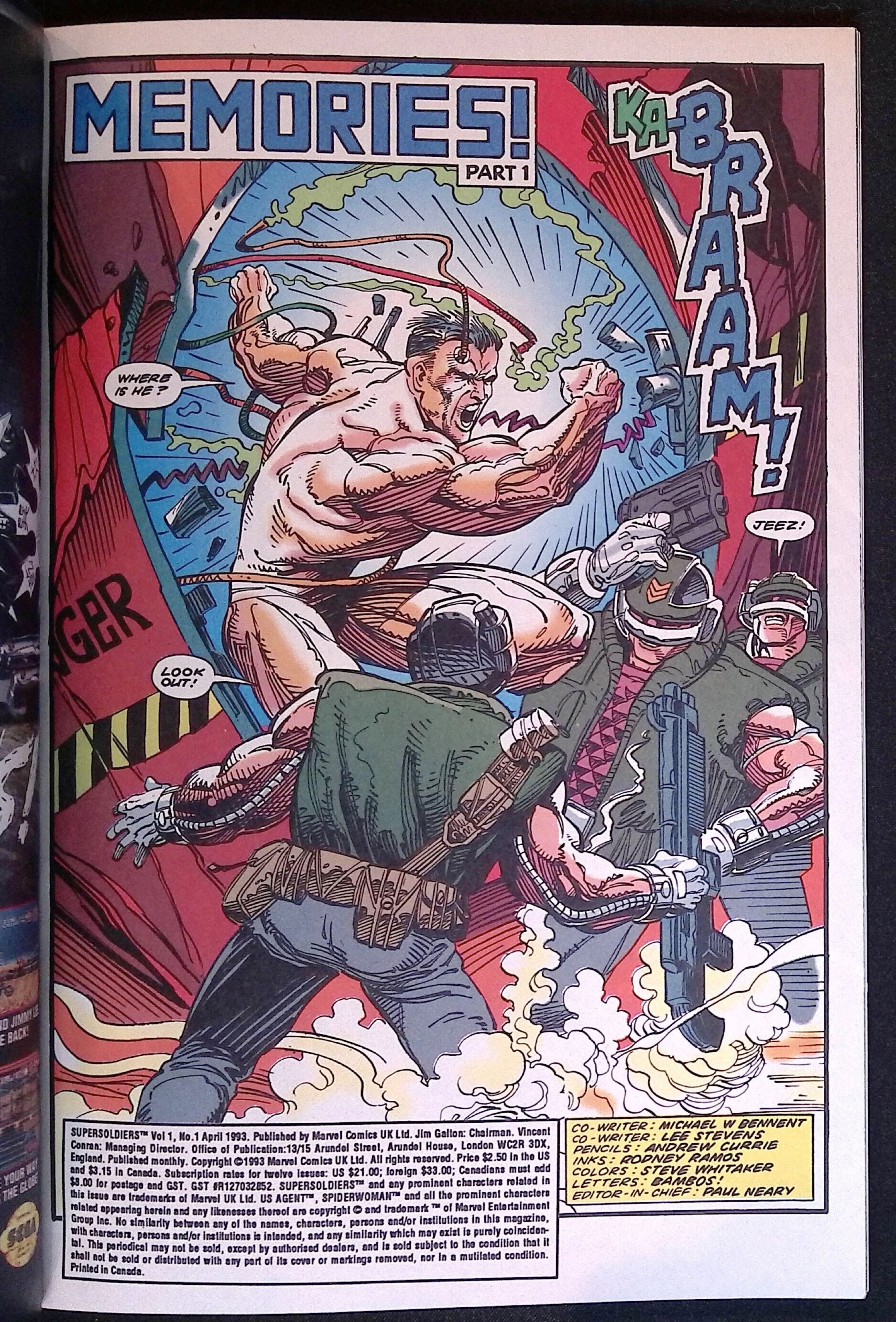 Marvel UK Super Soldiers # 1 1993 NM-
